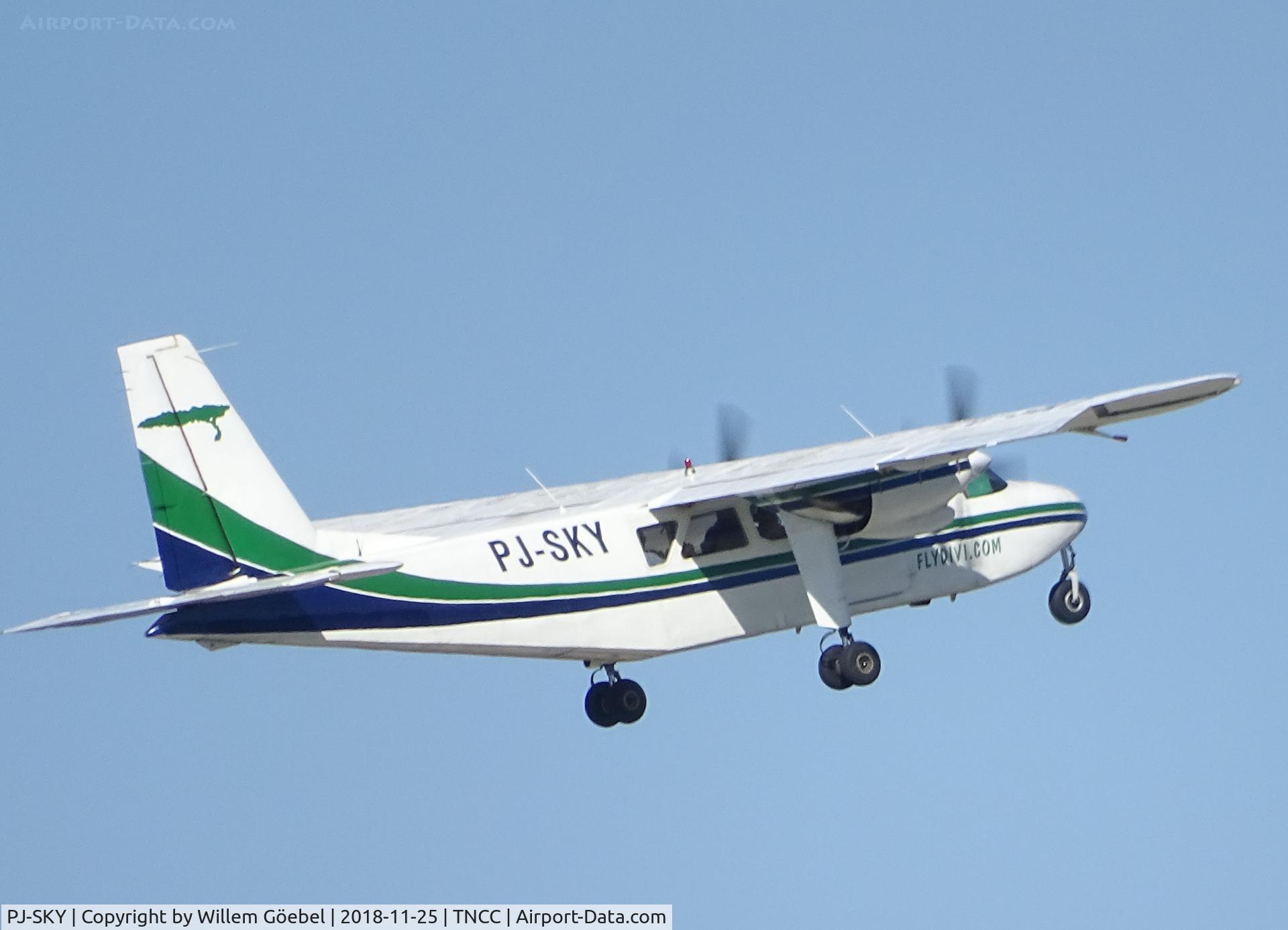 PJ-SKY, Britten-Norman BN-2A-26 Islander C/N 885, Take off from Hato Airport