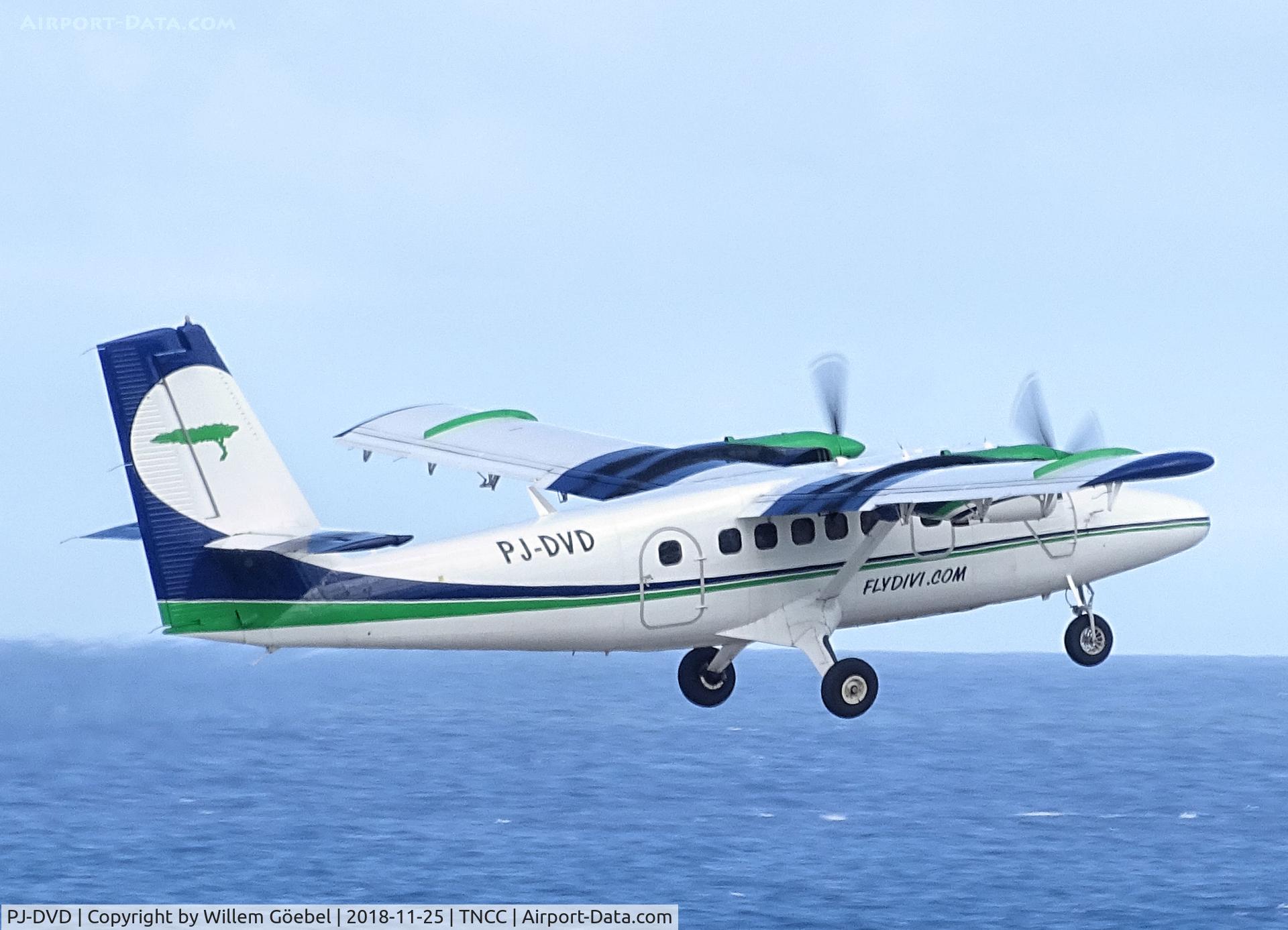 PJ-DVD, 1971 De Havilland Canada DHC-6-300 Twin Otter C/N 296, Take off from Hato Airport