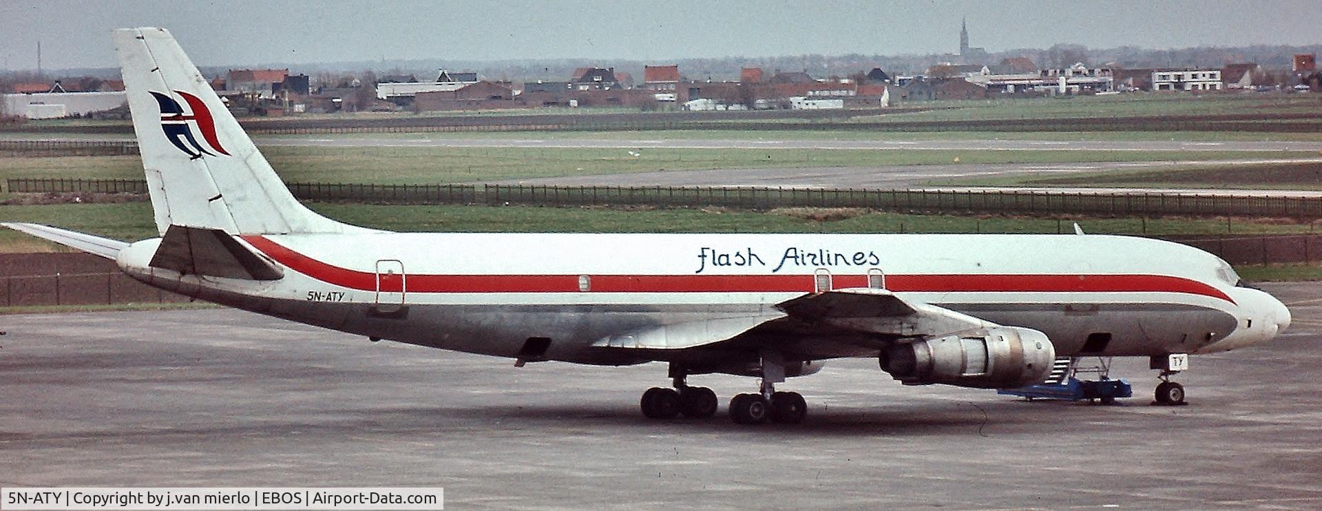 5N-ATY, 1966 Douglas DC-8-55(F) C/N 45858, Oostende, Belgium '90s