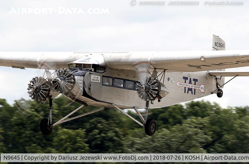 N9645, 1928 Ford 5-AT-B Tri-Motor C/N 8, Ford 5-AT-B Trimotor  C/N 8, NC9645