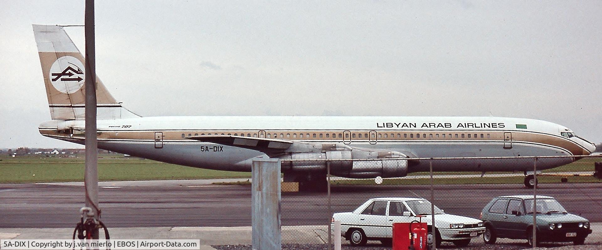 5A-DIX, 1965 Boeing 707-348C C/N 18880, Oostende, Belgium'90s