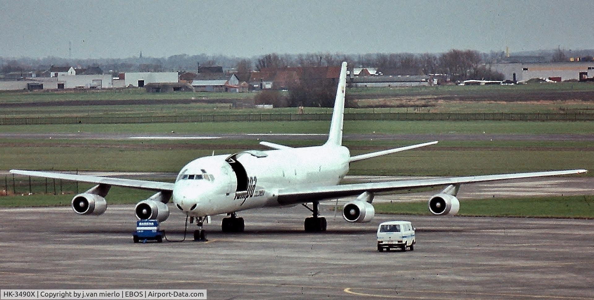 HK-3490X, 1969 Douglas DC-8-63 C/N 46041, Oostende, Belgium '90s