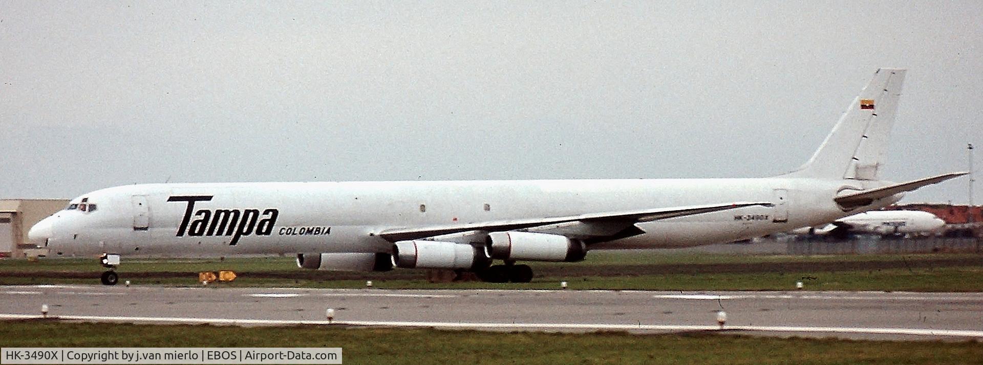 HK-3490X, 1969 Douglas DC-8-63 C/N 46041, Oostende, Belgium '90s
