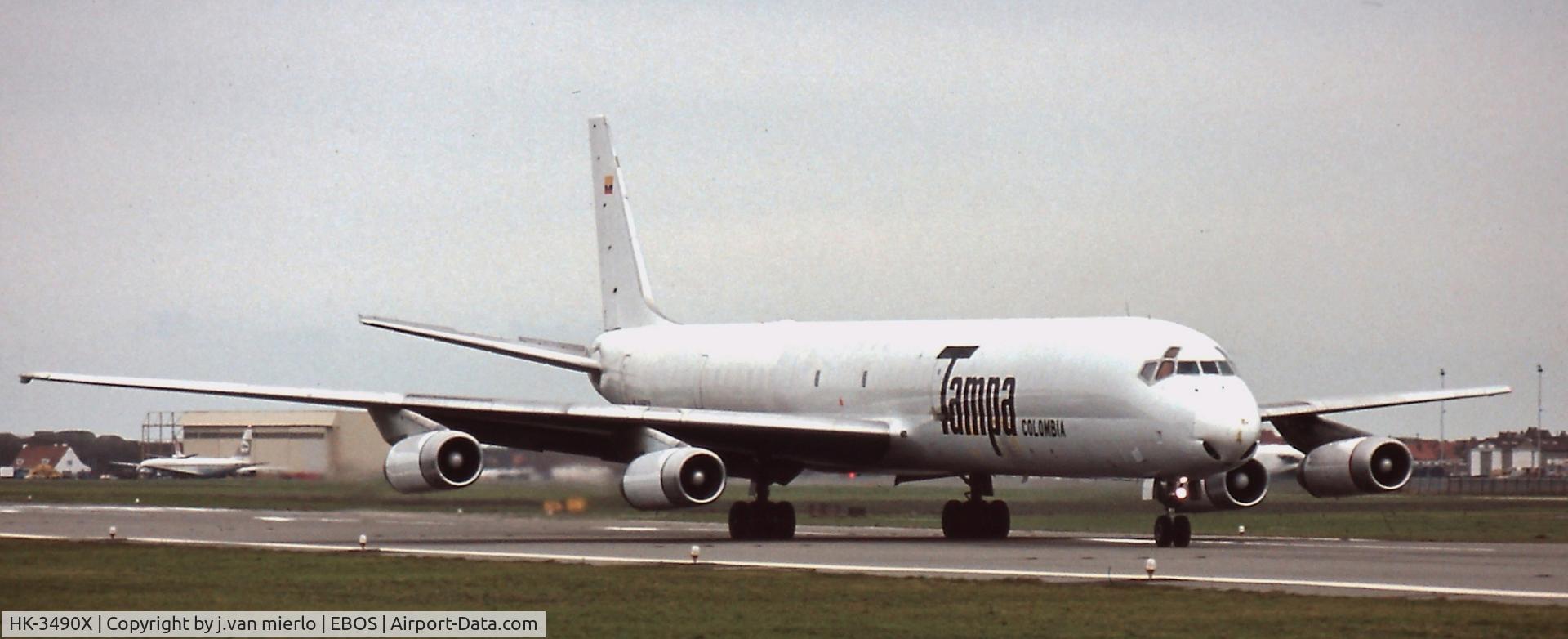 HK-3490X, 1969 Douglas DC-8-63 C/N 46041, Oostende, Belgium'90s