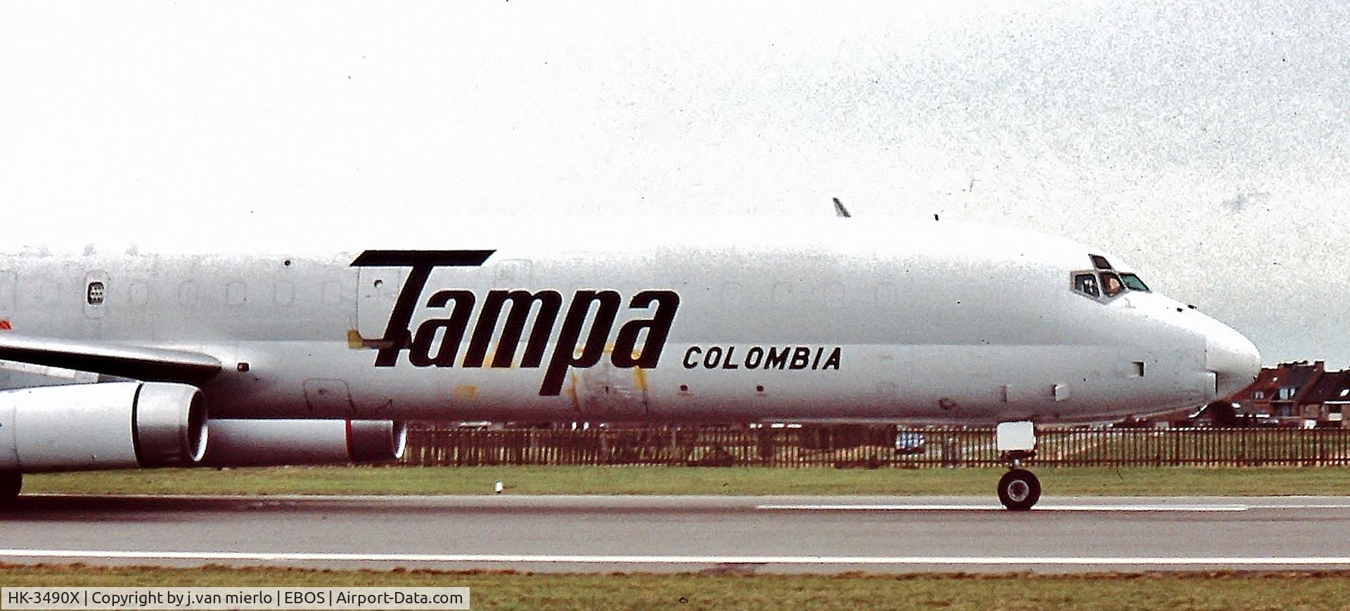 HK-3490X, 1969 Douglas DC-8-63 C/N 46041, Oostende, Belgium '90s