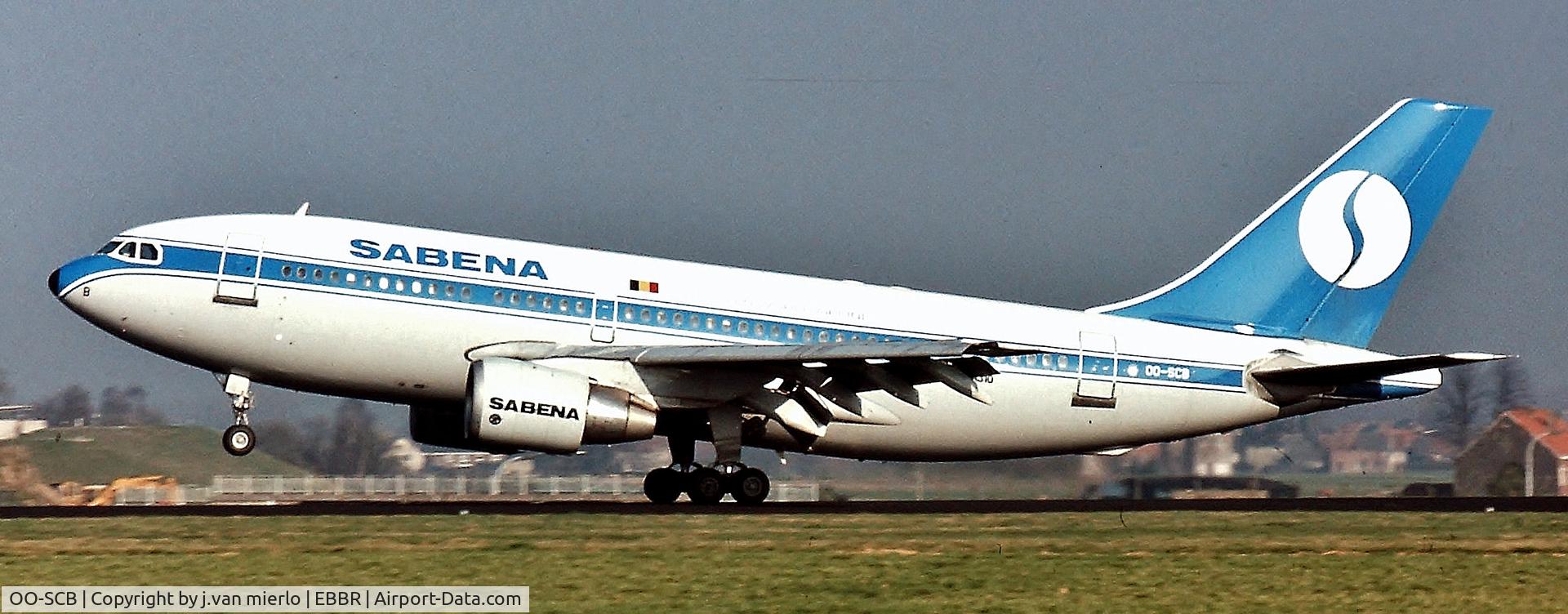 OO-SCB, 1984 Airbus A310-222 C/N 313, Landing Brussels 25L '90s