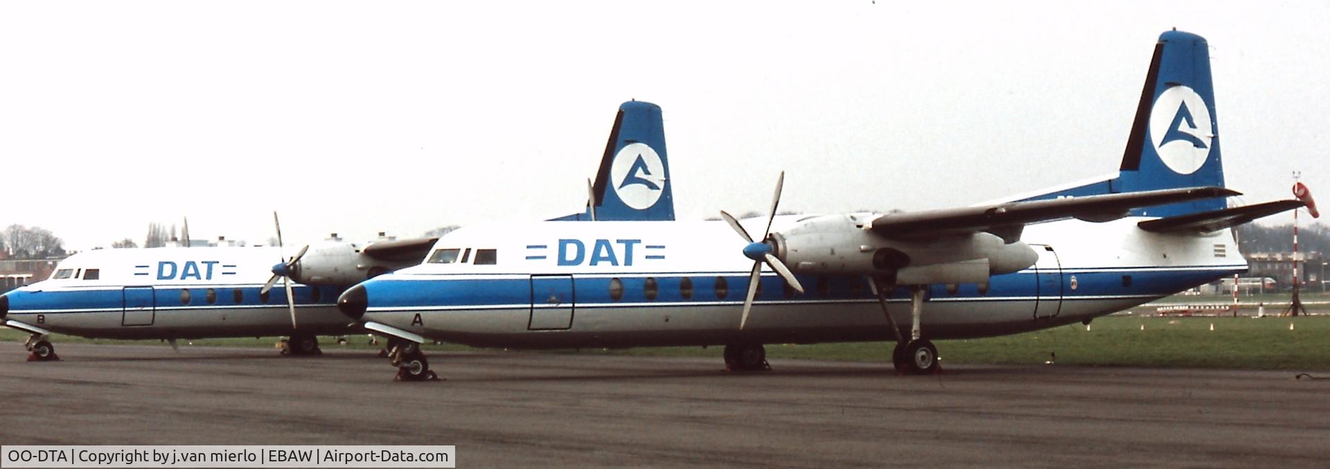 OO-DTA, 1967 Fairchild Hiller FH-227B C/N 551, Antwerpen, Belgium '90s