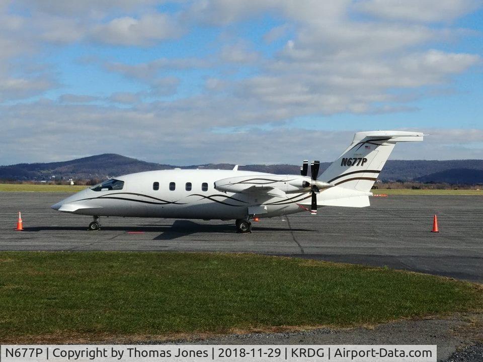 N677P, 1992 Piaggio P-180 Avanti C/N 1019, Just arrived at RDG after a flight from MKC for an overnight stay. The flight out originally was planned for MKC but diverted to SPI