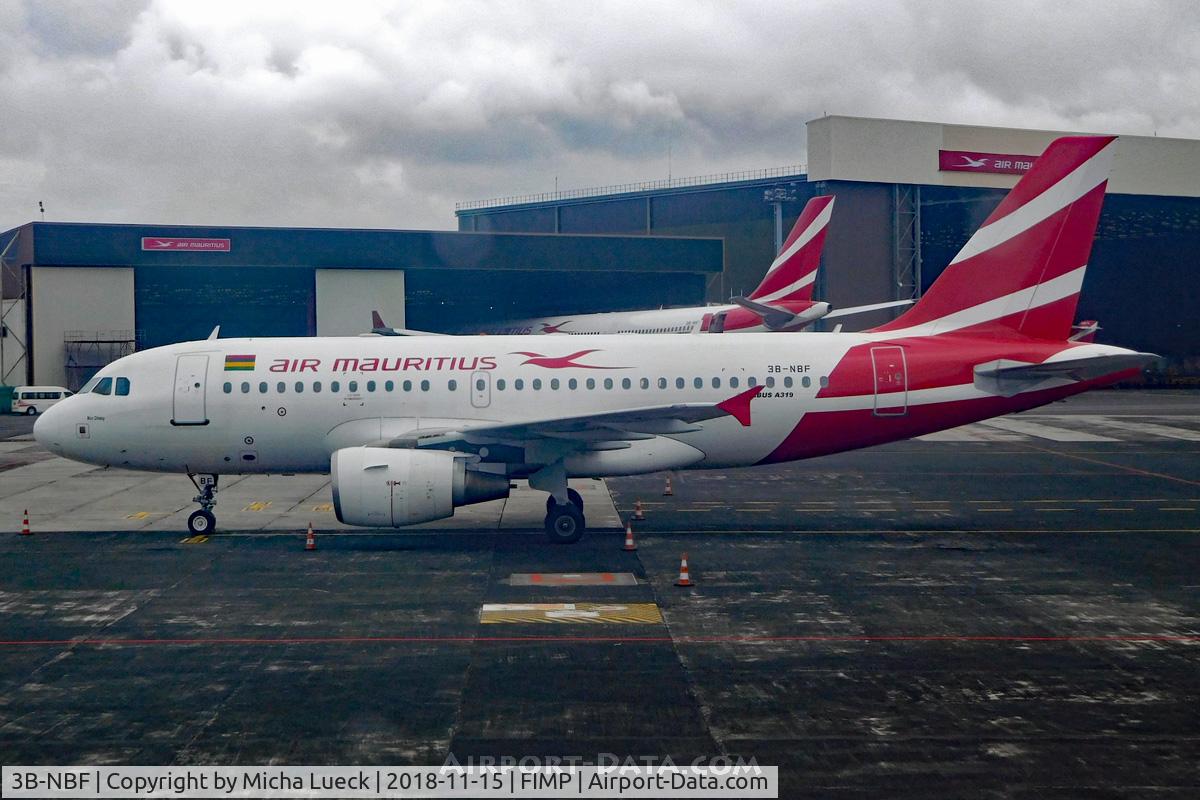 3B-NBF, 2001 Airbus A319-112 C/N 1592, At Mauritius