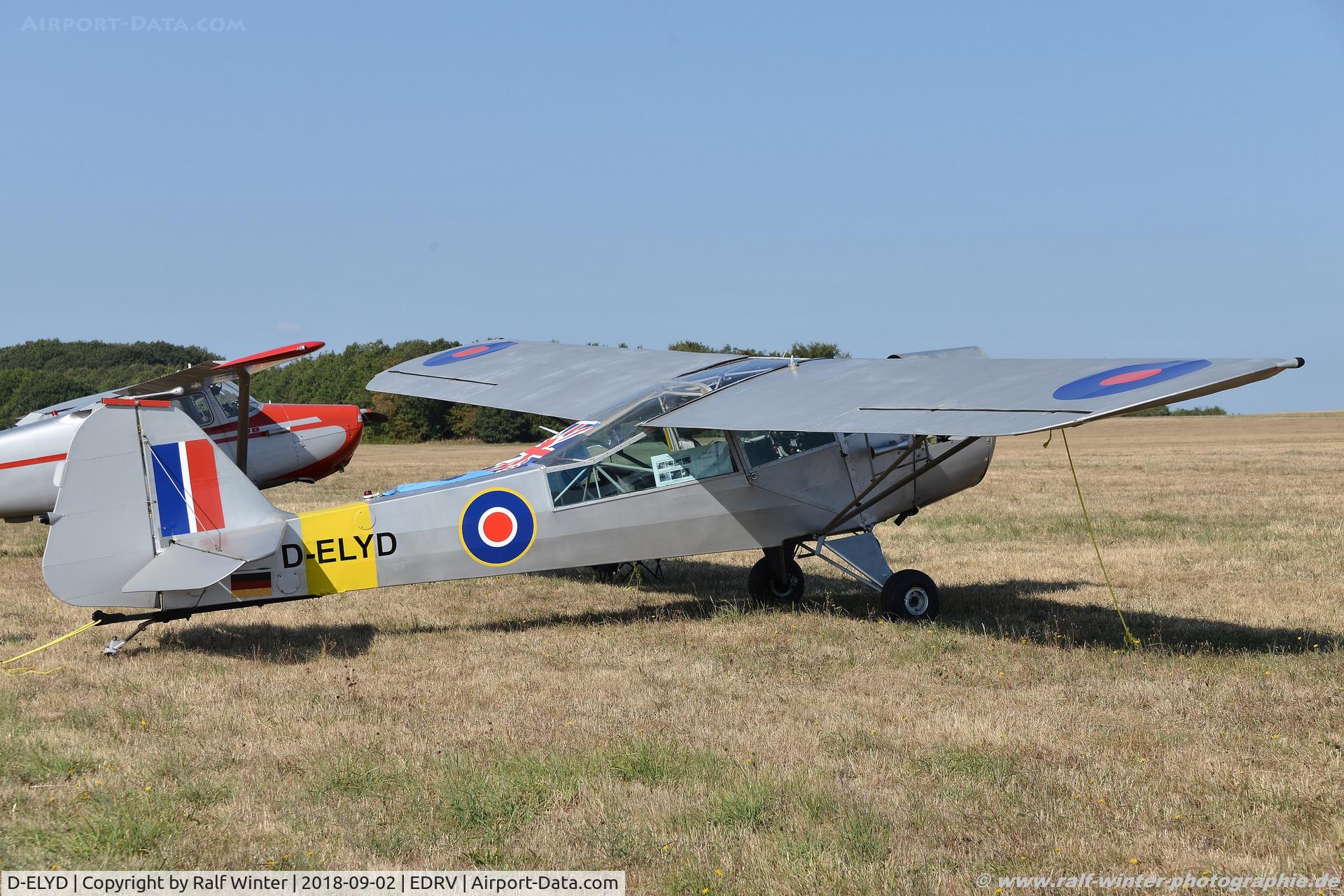 D-ELYD, 1950 Taylorcraft J Auster 5 C/N 1790, Taylercraft Auster 5 - Private - 1790 - D-ELYD - 02.09.2018 - EDRV