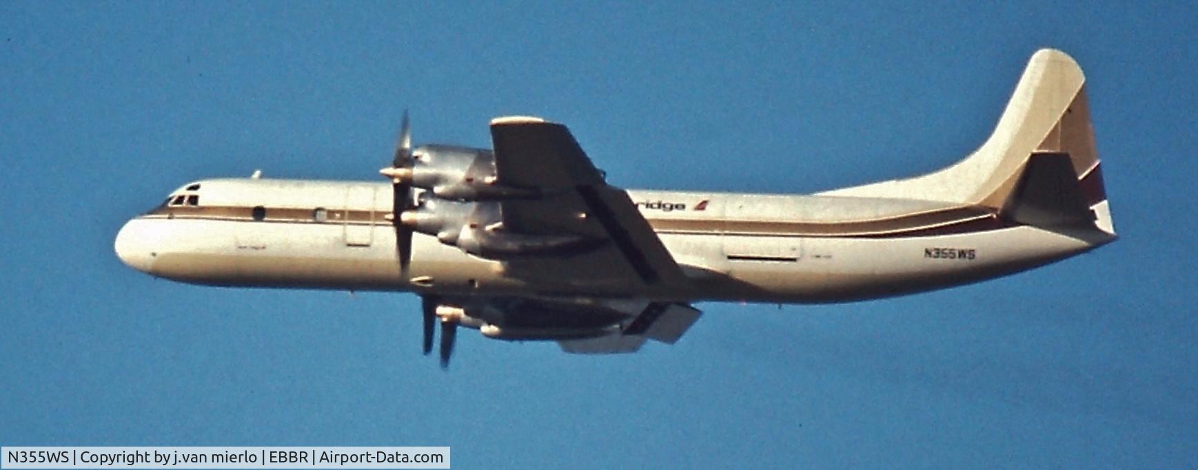 N355WS, Lockheed L-188A Electra C/N 1039, Brussels airborne from 25R