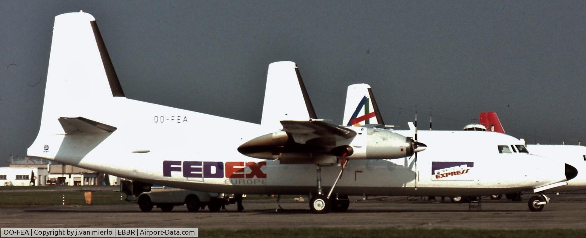 OO-FEA, 1968 Fokker F.27-600 Friendship C/N 10385, Brussels FEDEX hub '90s