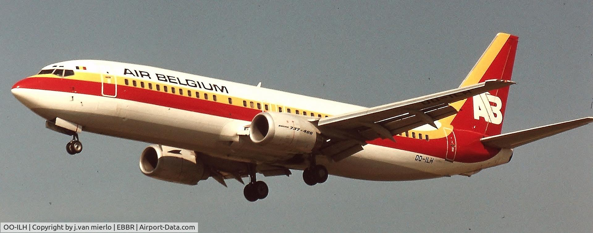 OO-ILH, 1988 Boeing 737-4Q8 C/N 24234, Landing 25L Brussels, Belgium