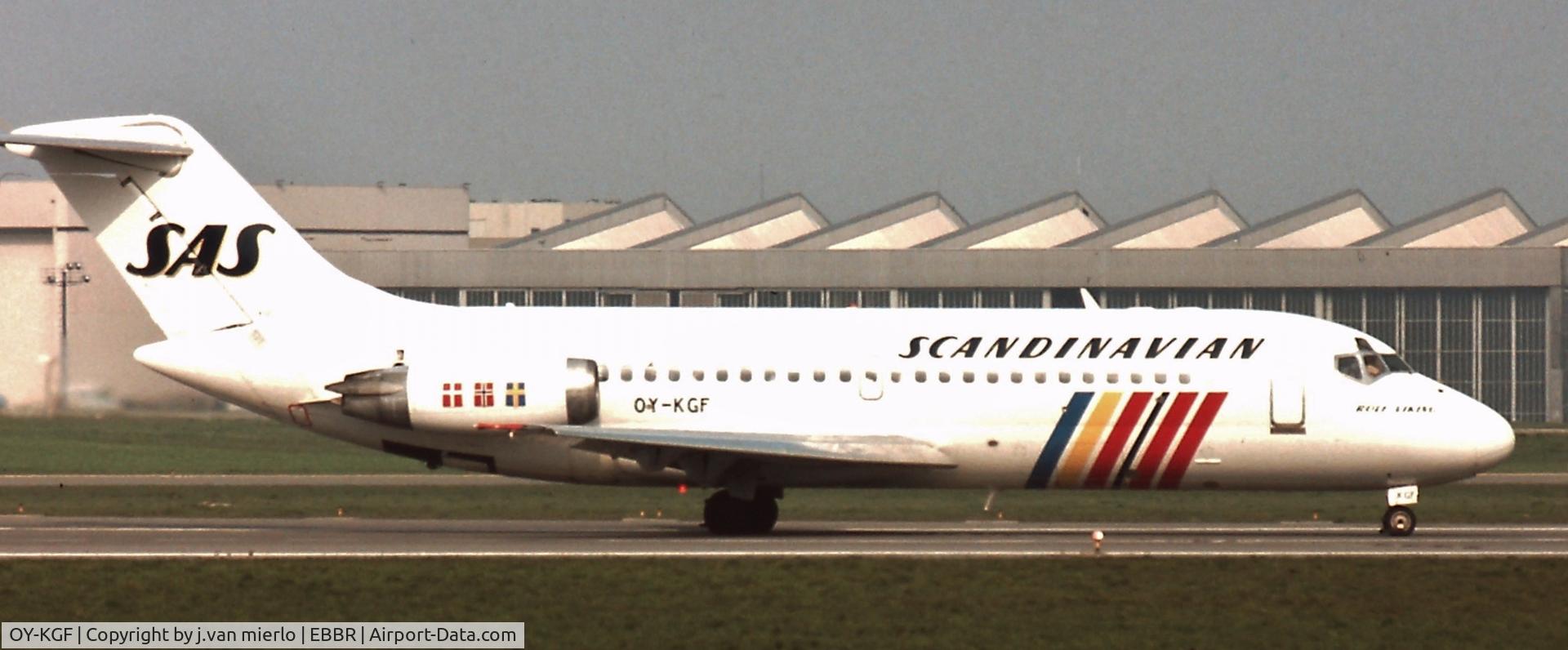 OY-KGF, 1969 Douglas DC-9-21 C/N 47308, Awaiting T/O clearance rwy 02 Brussels