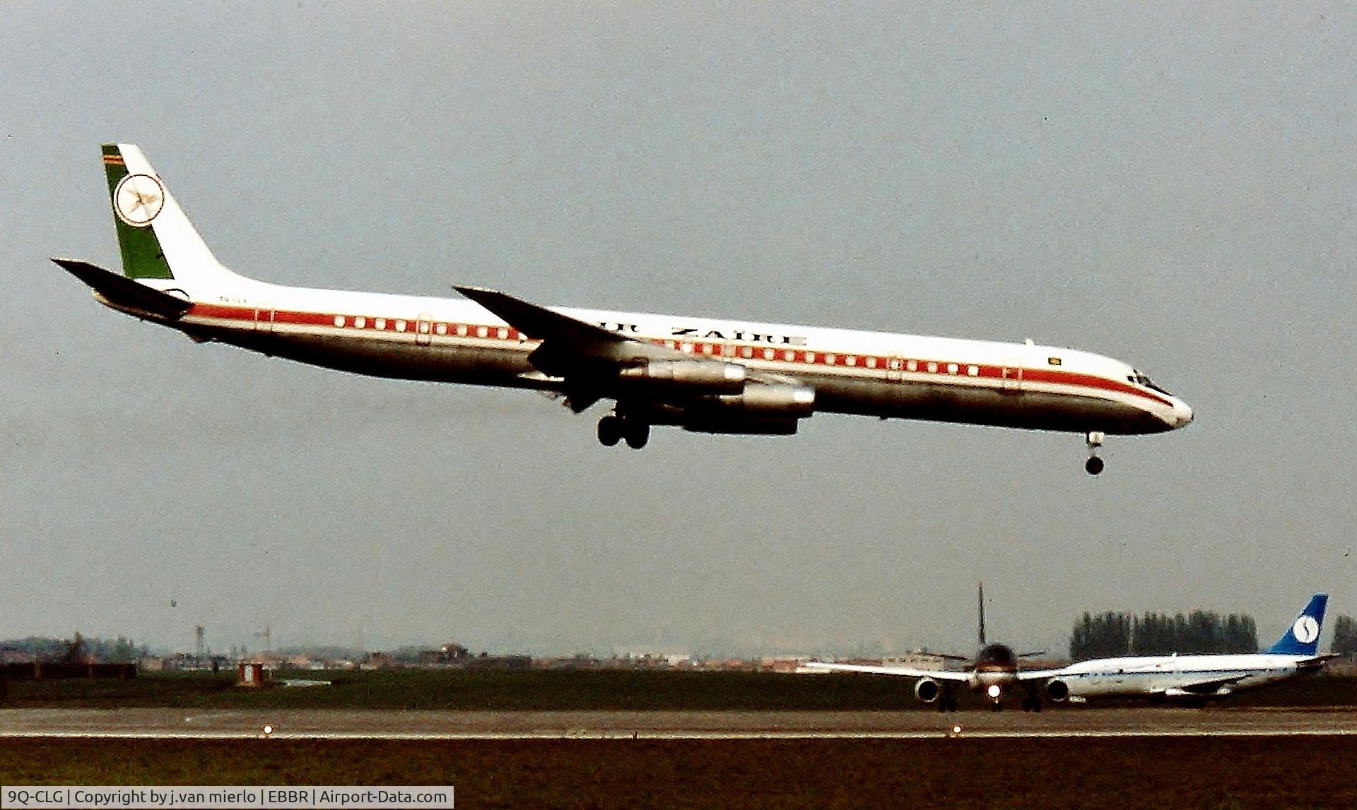 9Q-CLG, 1970 Douglas DC-8-63F C/N 46151, Runway in sight ! Short final Brussels 02