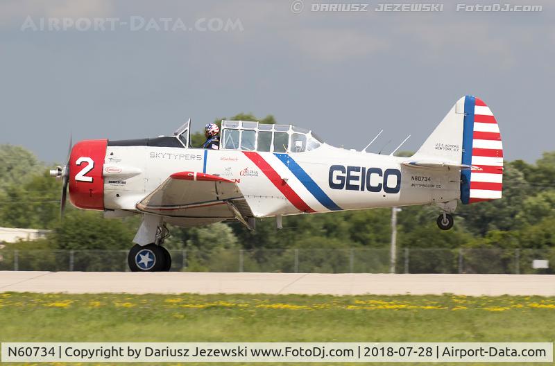 N60734, 1940 North American SNJ-2 Texan C/N 2032, North American SNJ-2 Texan  C/N 2032 - Geico Skytypers, N60734