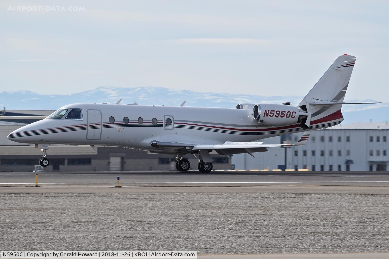 N5950C, 2006 Israel Aircraft Industries Gulfstream G150 C/N 213, Landing roll out on RWY 10L.