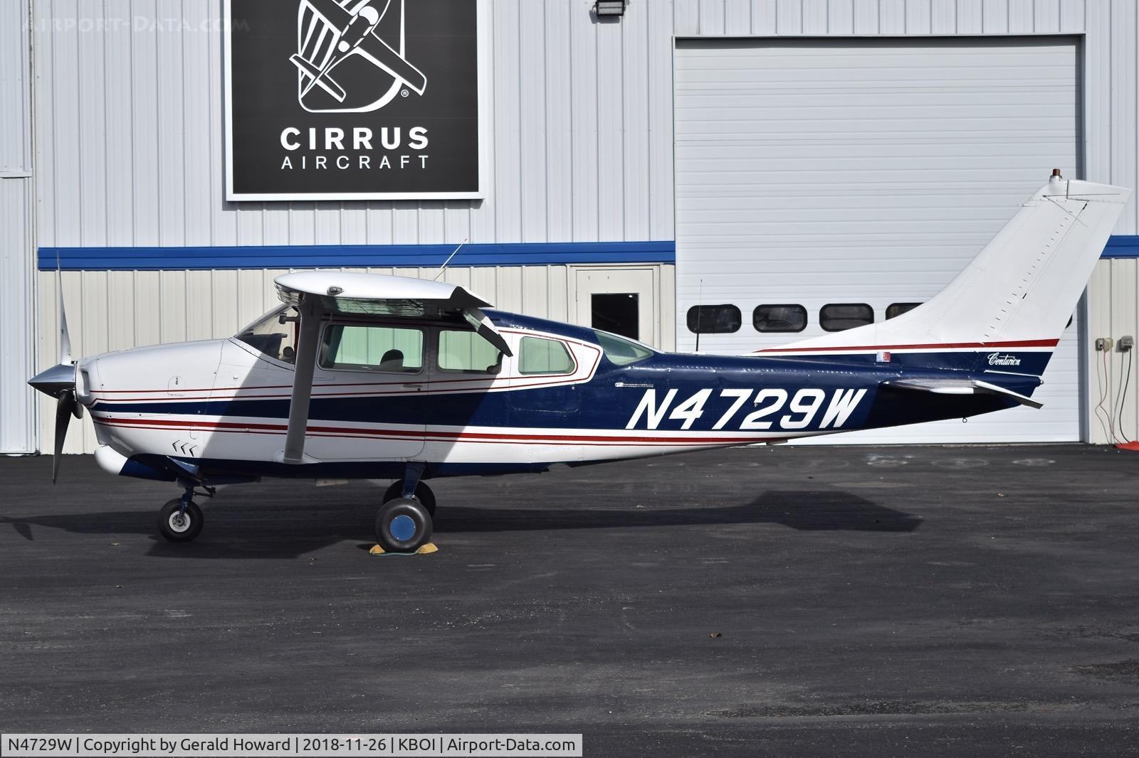 N4729W, 1965 Cessna 210E Centurion C/N 21058621, Parked on the north GA ramp.
