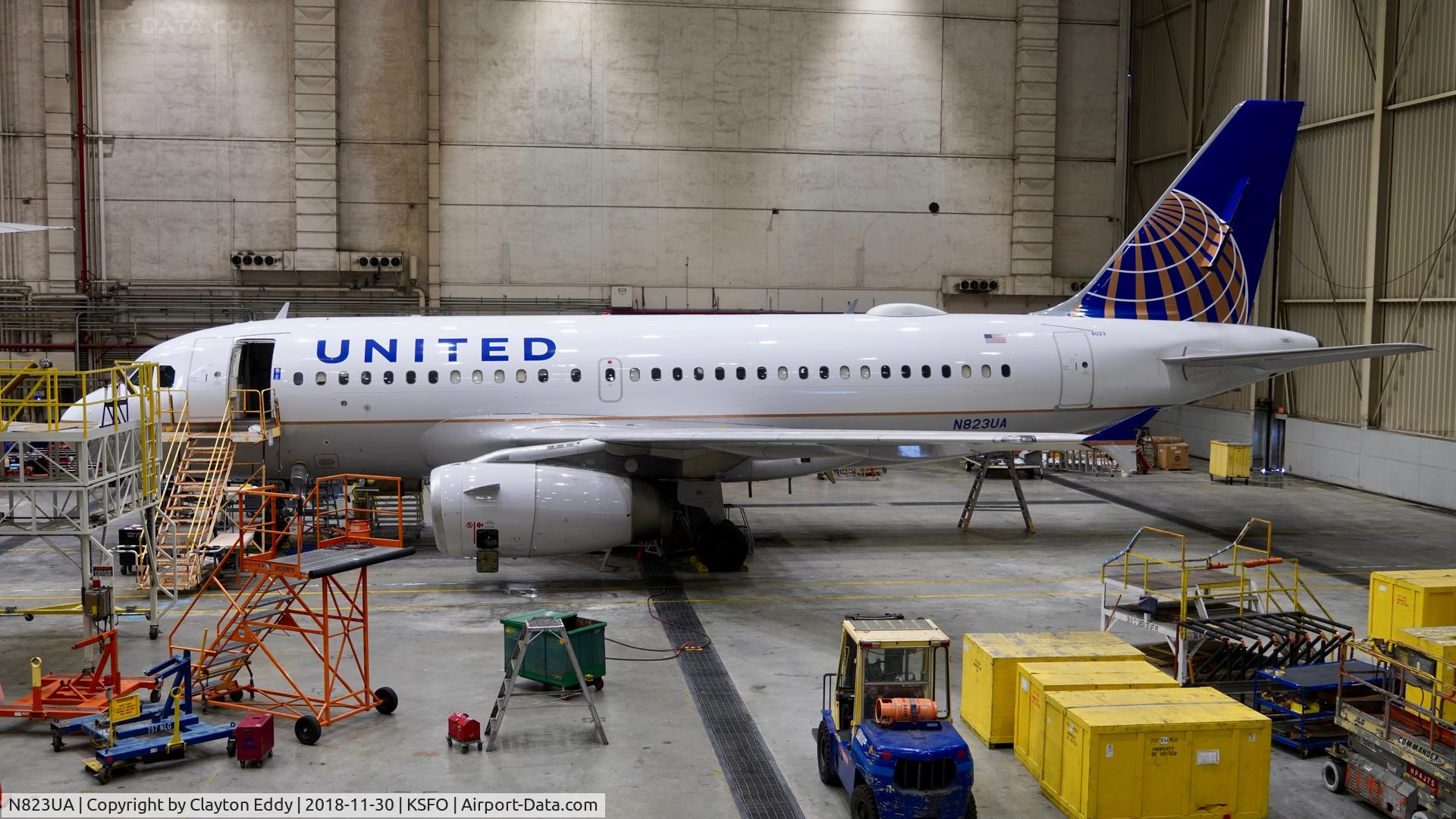 N823UA, 1998 Airbus A319-131 C/N 952, SFO 2018.