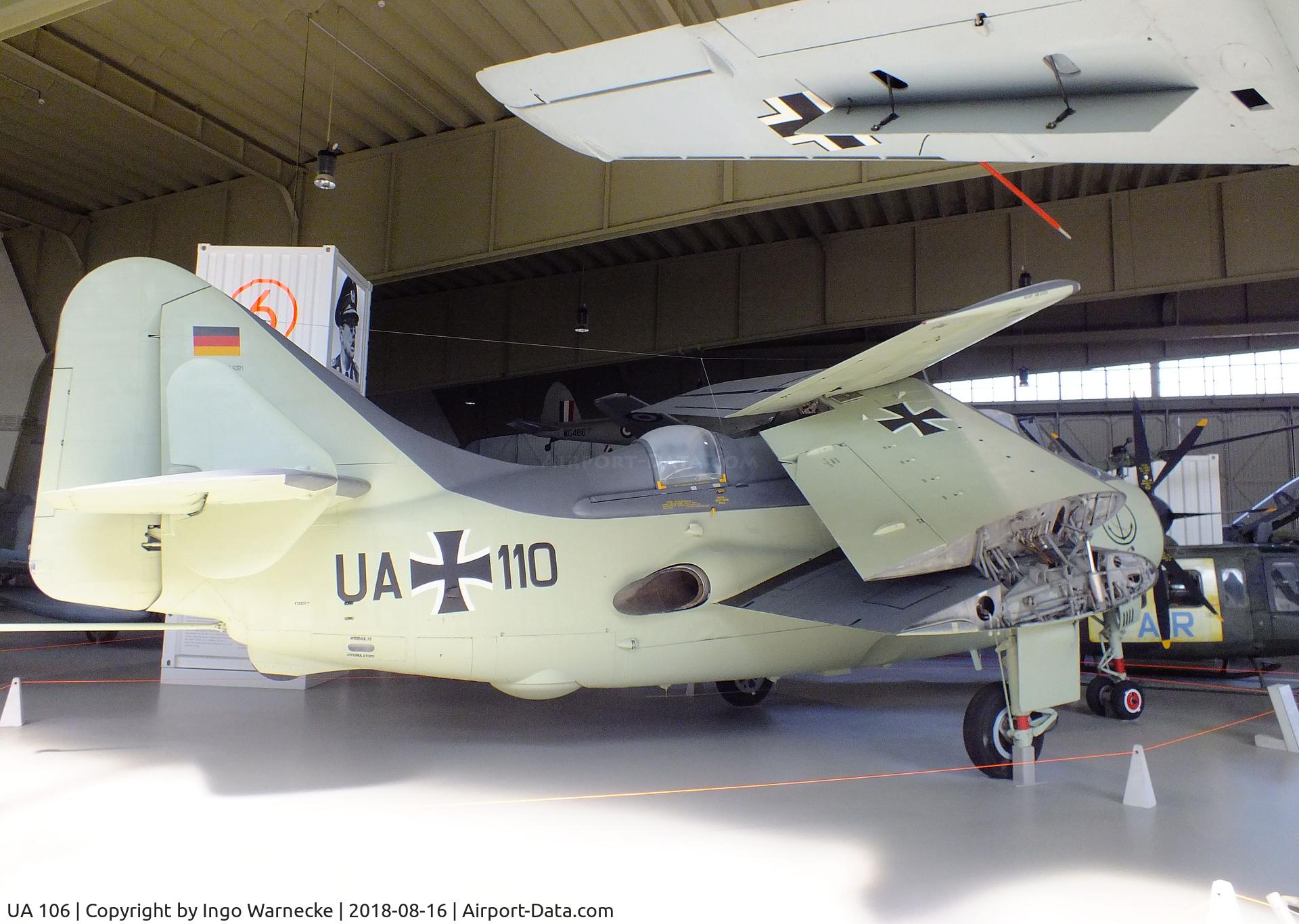 UA 106, Fairey Gannet AS.4 C/N F9391, Fairey Gannet AS4, shown in its original markings as UA+110, at the Luftwaffenmuseum (German Air Force museum), Berlin-Gatow