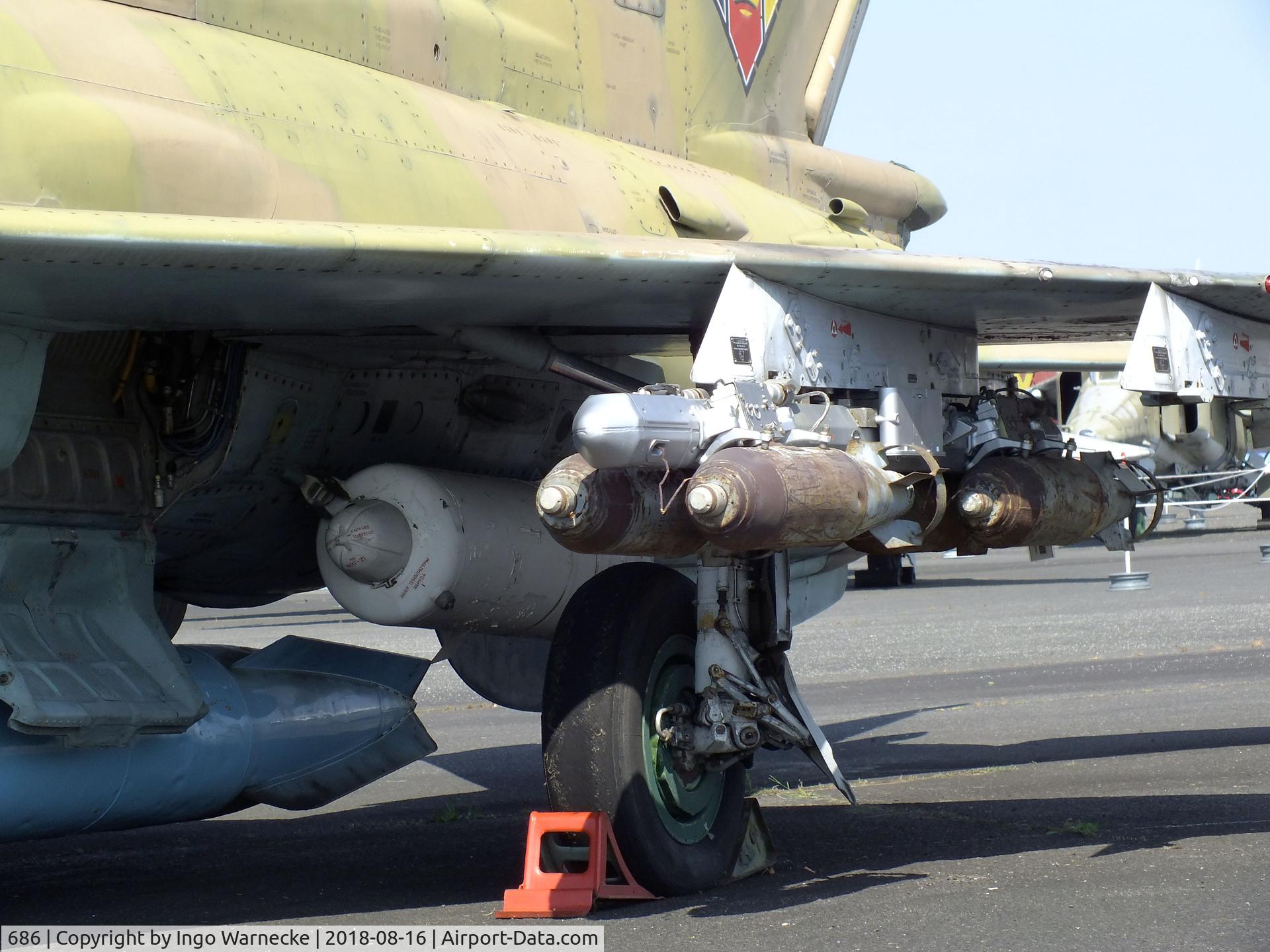 686, Mikoyan-Gurevich MiG-21MF C/N 6301, Mikoyan i Gurevich MiG-21MF FISHBED-J at the Luftwaffenmuseum (German Air Force museum), Berlin-Gatow