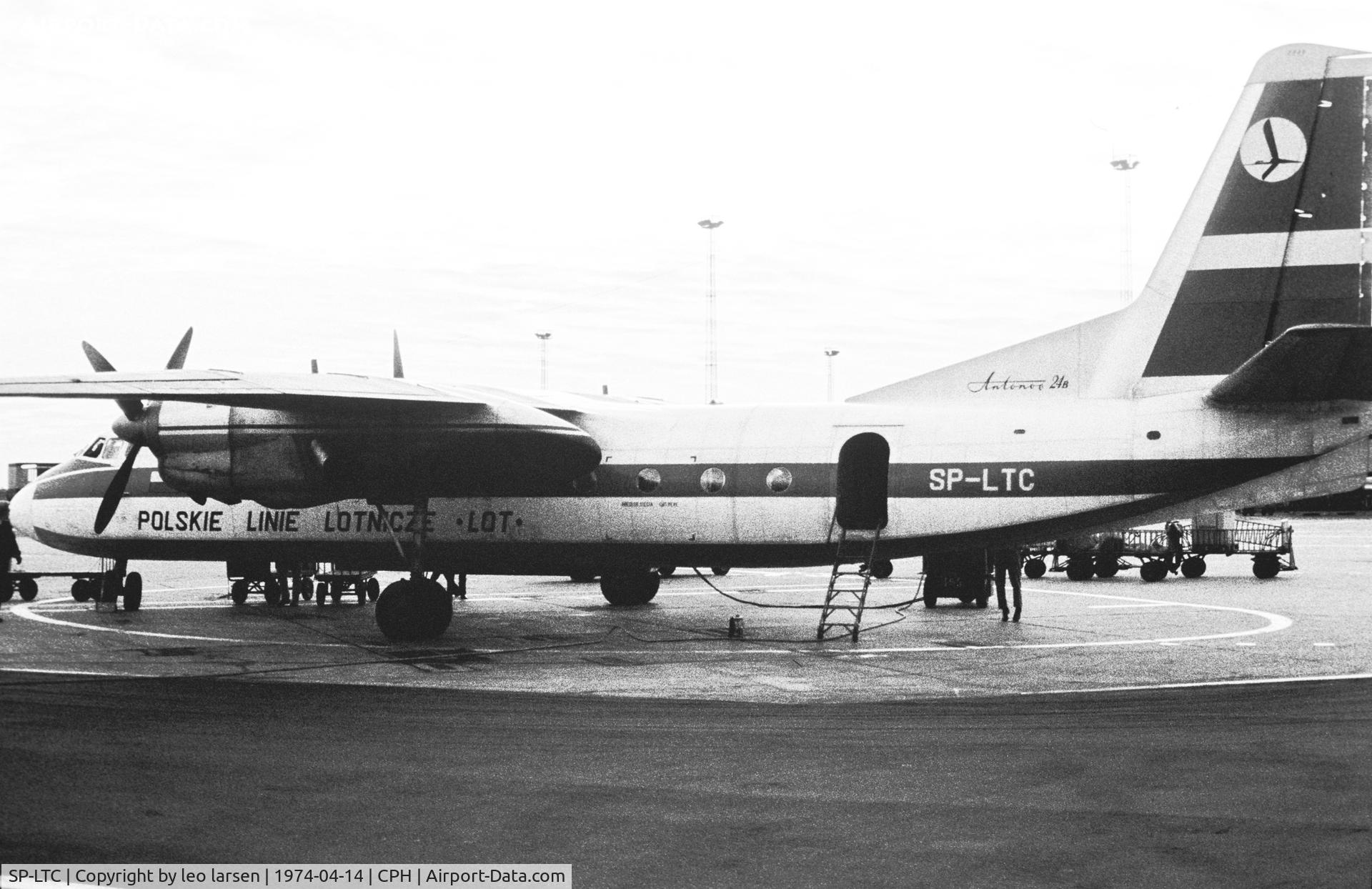 SP-LTC, 1966 Antonov An-24B C/N 67302208, Copenhagen 14.4.1974
