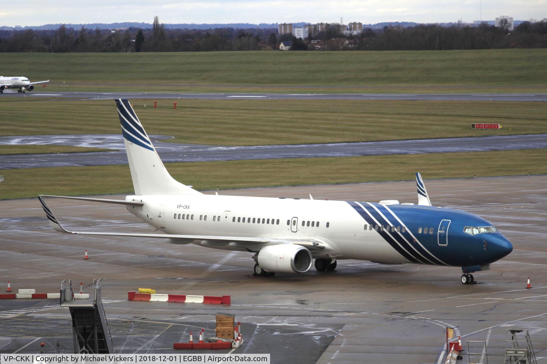 VP-CKK, 2008 Boeing 737-9JAER C/N 37560, Parked on the elmdon apron at BHX