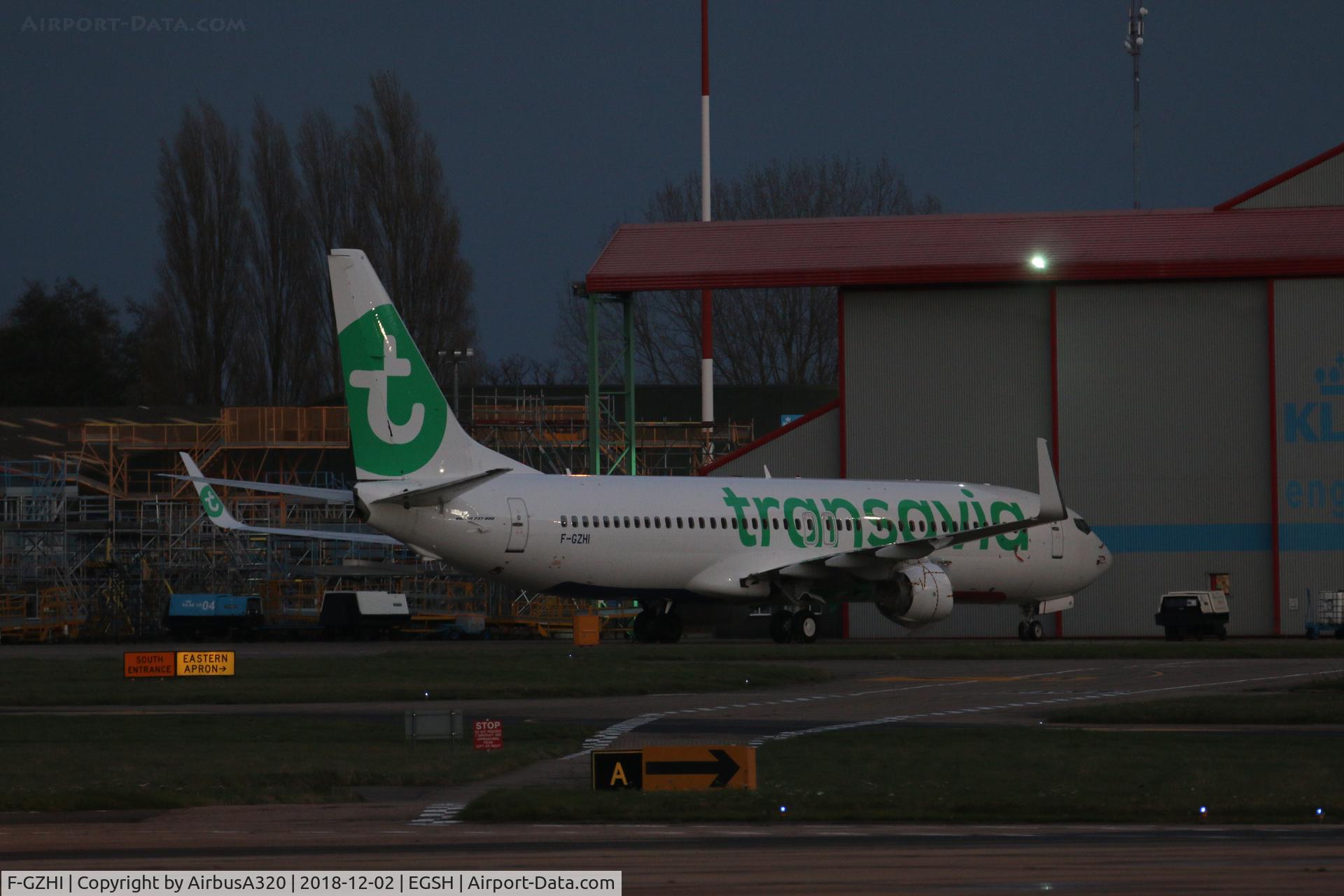 F-GZHI, 2013 Boeing 737-86J C/N 36120, Seen outside KLM hangars at Norwich