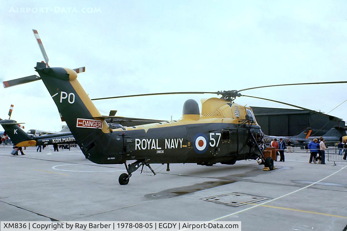 XM836, 1960 Westland Wessex HAS.3 C/N WA17, XM836   Westland WS.58 Wessex HAS.3 [WA17] (Royal Navy) RNAS Yeovilton~G 05/08/1978