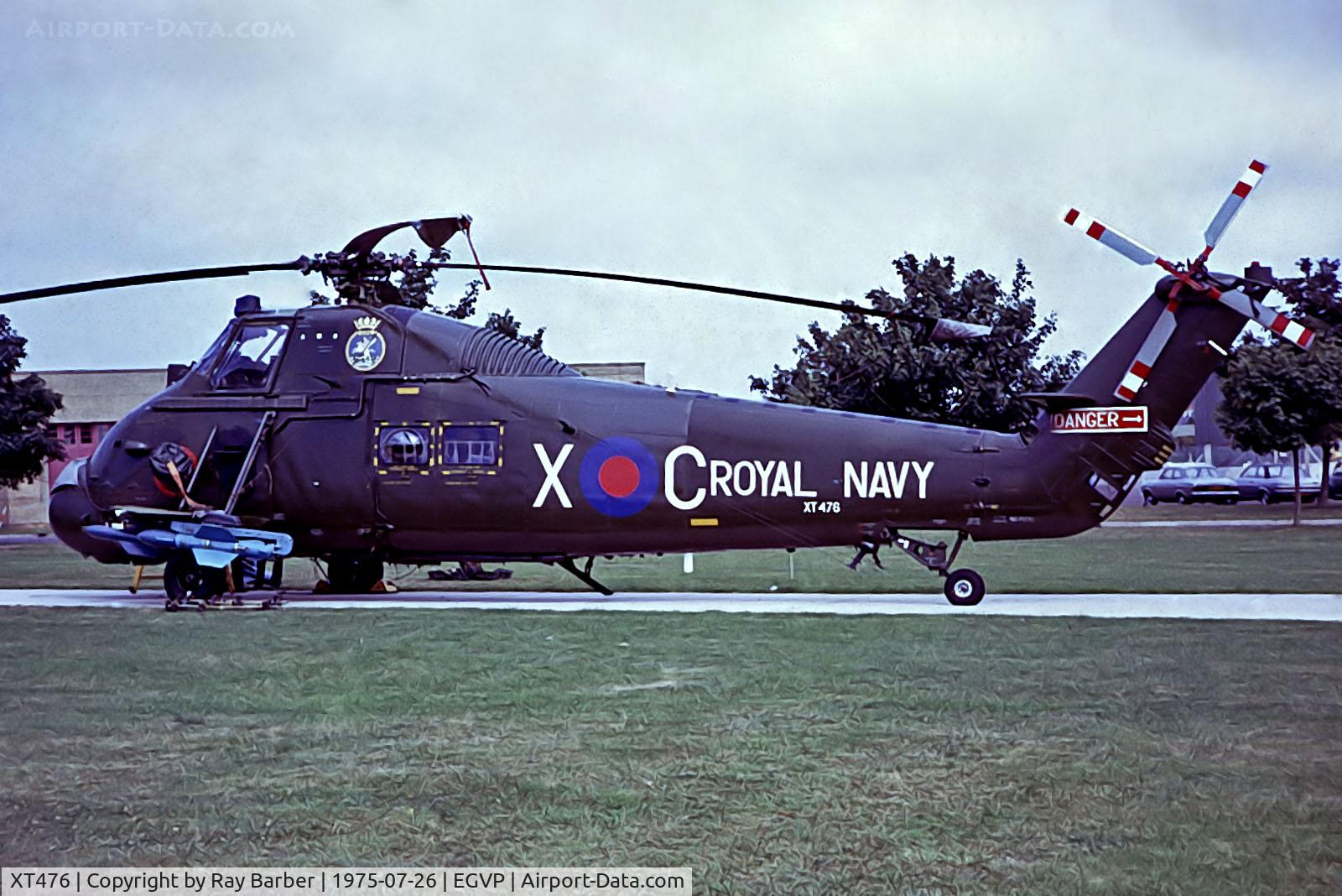 XT476, 1966 Westland Wessex HU.5 C/N WA298, XT476   Westland WS.58 Wessex HU.5 [WA298] (Royal Navy) RAF Middle Wallop~G 26/07/1975