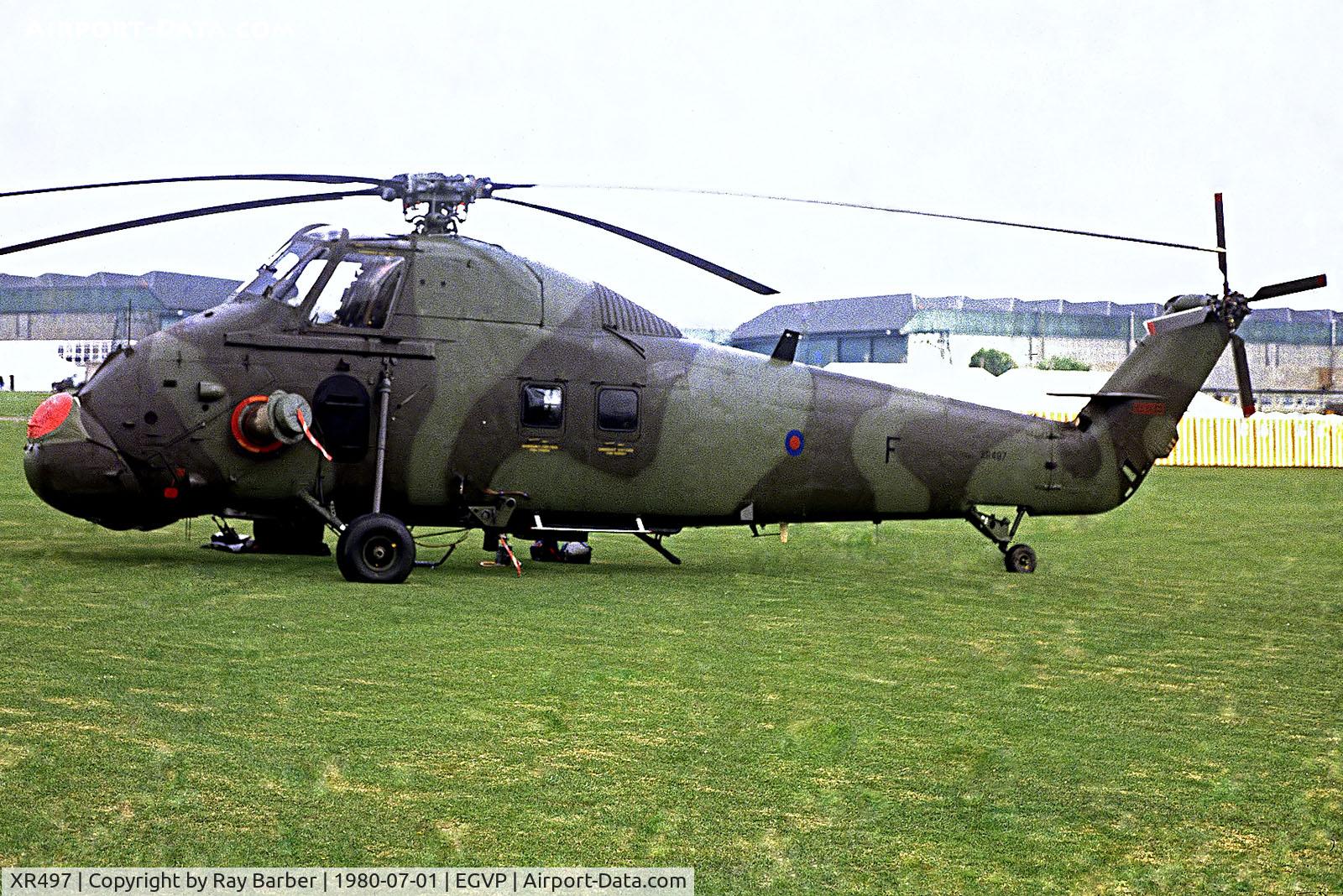 XR497, 1963 Westland Wessex HC.2 C/N WA122, XR497    Westland WS.58 Wessex HC.2 [WA122] (Royal Air Force) AAC Middle Wallop~G @ 01/07/1980