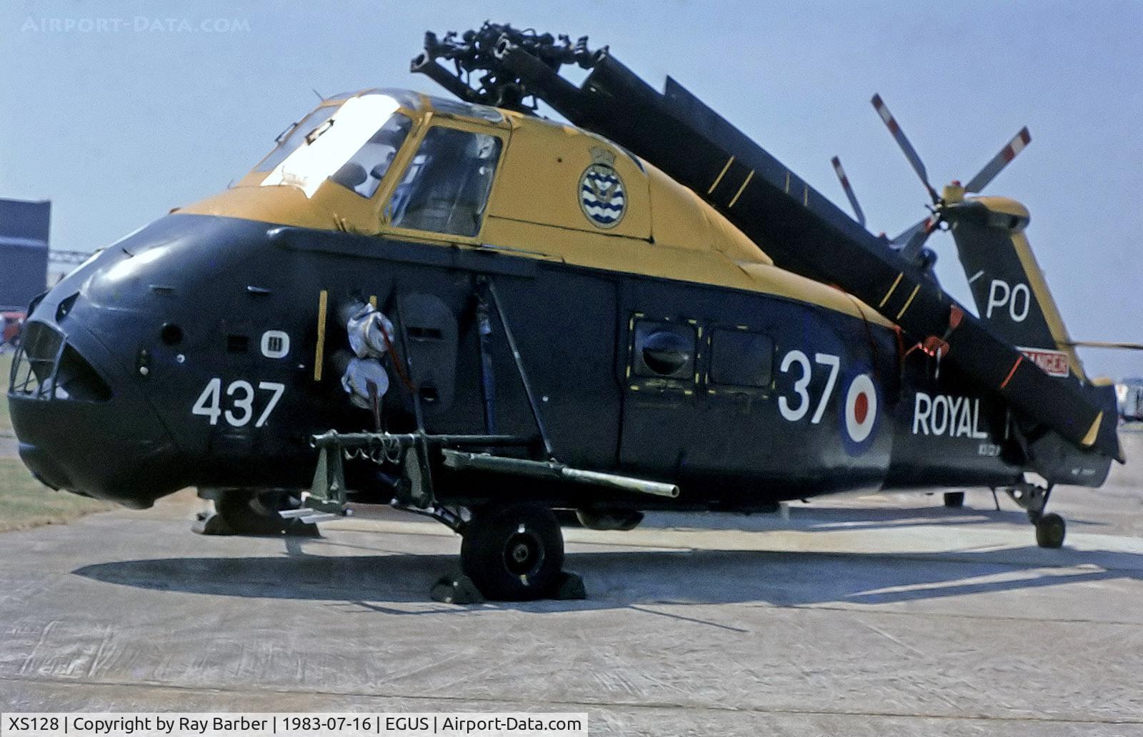 XS128, 1963 Westland Wessex HAS.1 C/N WA107, XS128   Westland WS.58 Wessex HAS.1 [WA107] (Royal Navy) RNAS Lee on Solent~G 16/07/1983