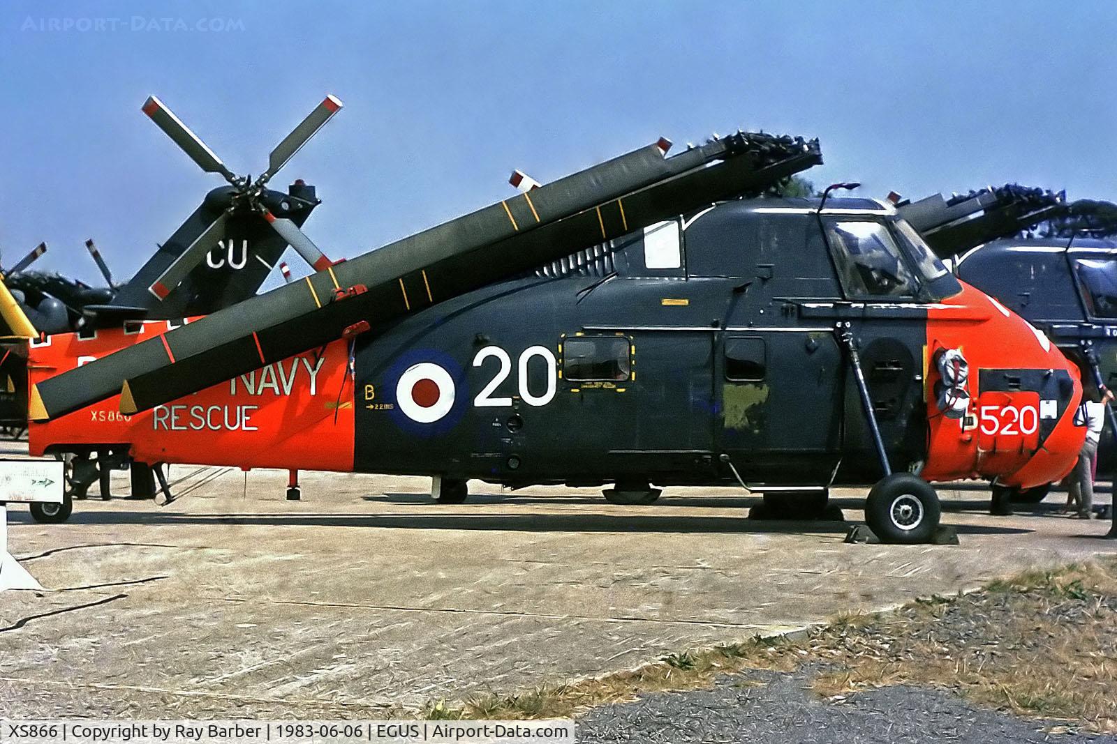 XS866, 1965 Westland Wessex HAS.1 C/N WA246, XS866   Westland WS.58 Wessex HAS.1 [WA246] (Royal Navy) RNAS Lee-on-Solent~G @ 06/06/1983