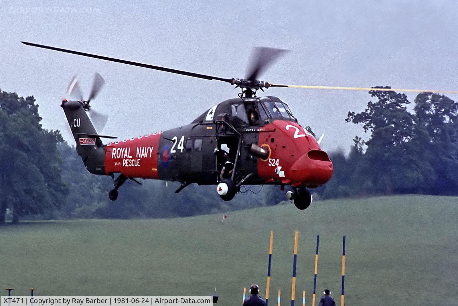 XT471, 1966 Westland Wessex HU.5 C/N WA293, XT471   Westland WS.58 HU.5 Wessex [WA293] (Royal Navy) Bowood House~G @ 24/06/1981