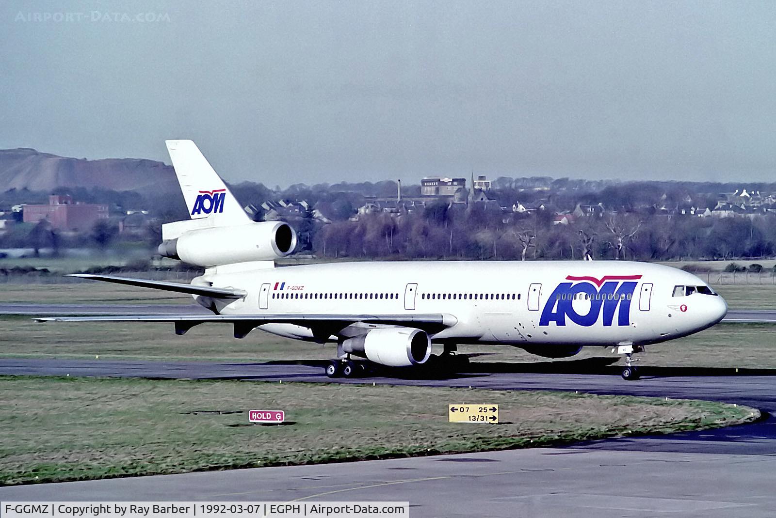 F-GGMZ, 1978 McDonnell Douglas DC-10-30 C/N 46990, F-GGMZ   McDonnell Douglas DC-10-30 [46990] (AOM French Airlines) Edinburgh-Turnhouse~G 07/03/1992