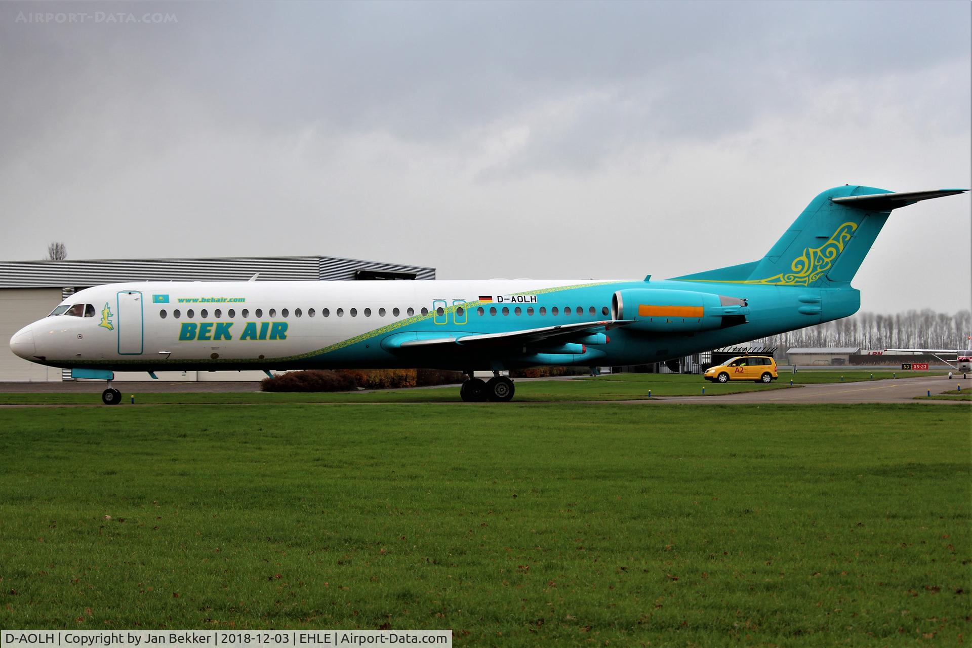D-AOLH, 1995 Fokker 100 (F-28-0100) C/N 11505, Lelystad Airport for a livery change. Former UP-F1015.