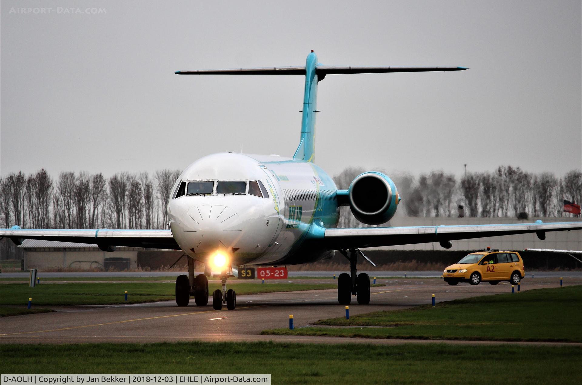 D-AOLH, 1995 Fokker 100 (F-28-0100) C/N 11505, Lelystad Airport for a livery change. Former UP-F1015.