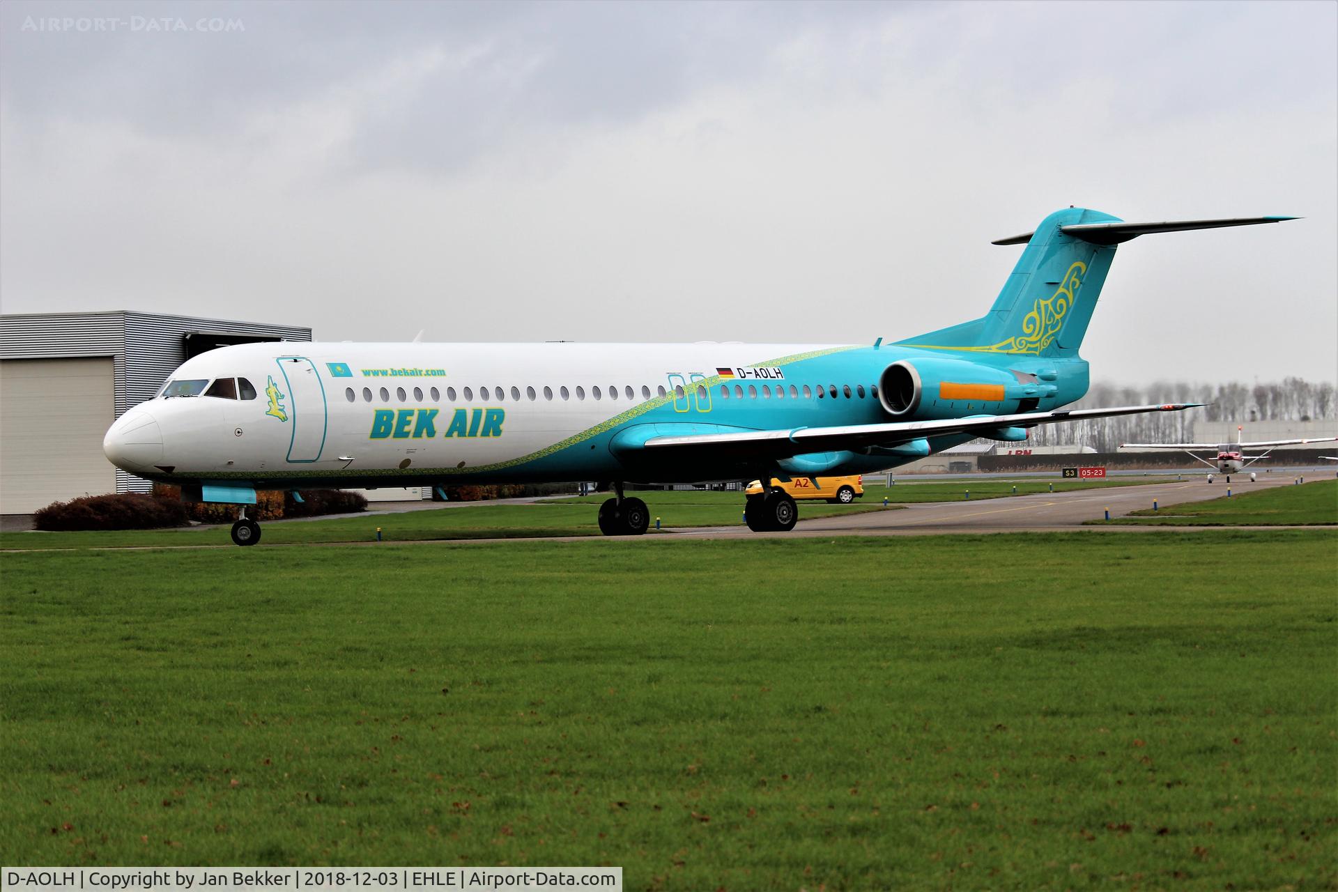 D-AOLH, 1995 Fokker 100 (F-28-0100) C/N 11505, Lelystad Airport for a livery change. Former UP-F1015.