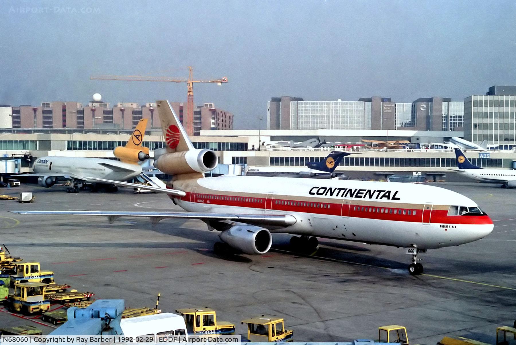 N68060, 1980 McDonnell Douglas DC-10-30 C/N 47850, N68060   McDonnell Douglas DC-10-30 [47850] (Continental Airlines) Frankfurt Int'l~D 29/02/1992