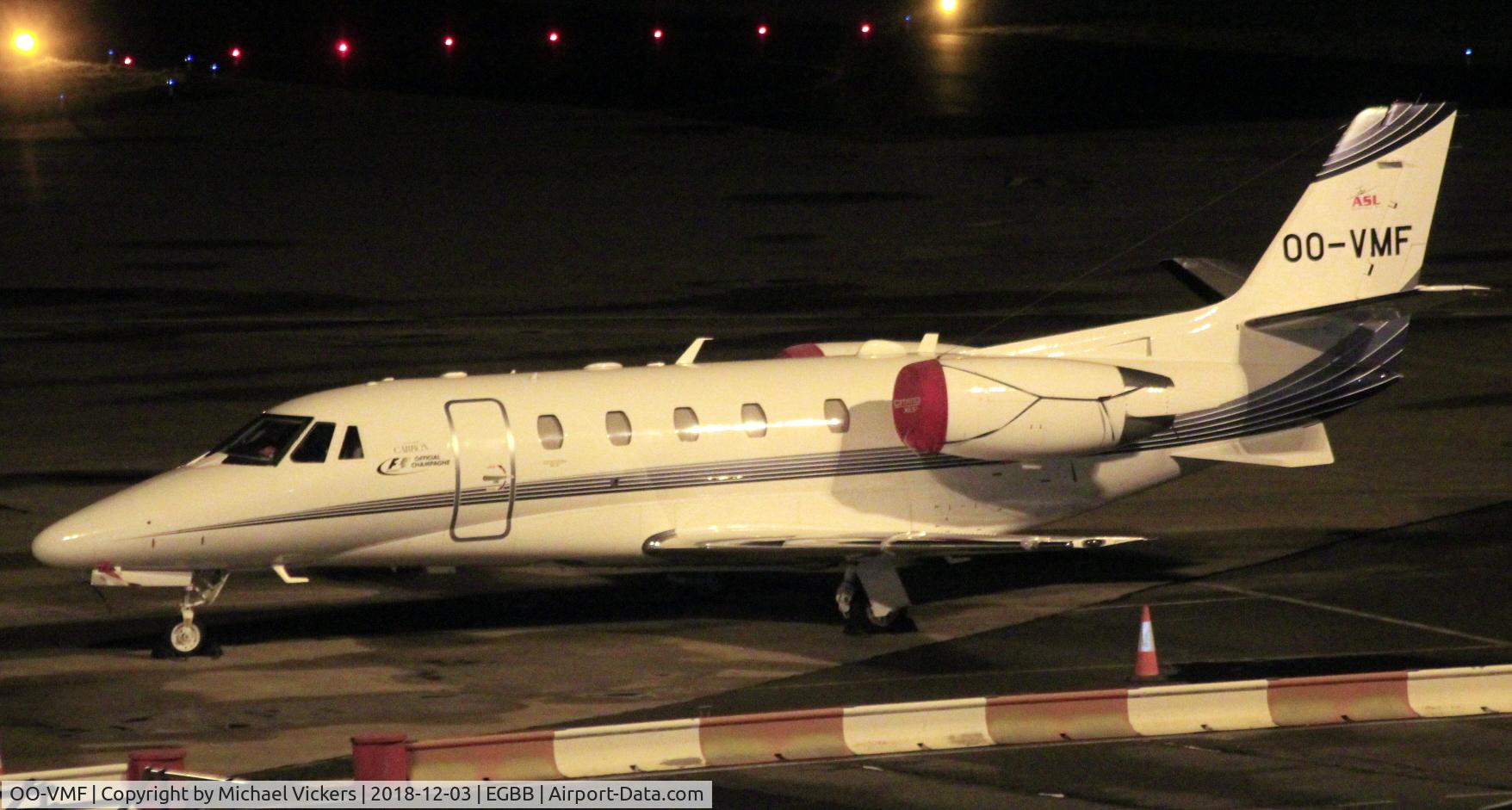 OO-VMF, 2015 Cessna 560XL Citation Excel C/N 560-6193, Nice when taken in the dark,when close up