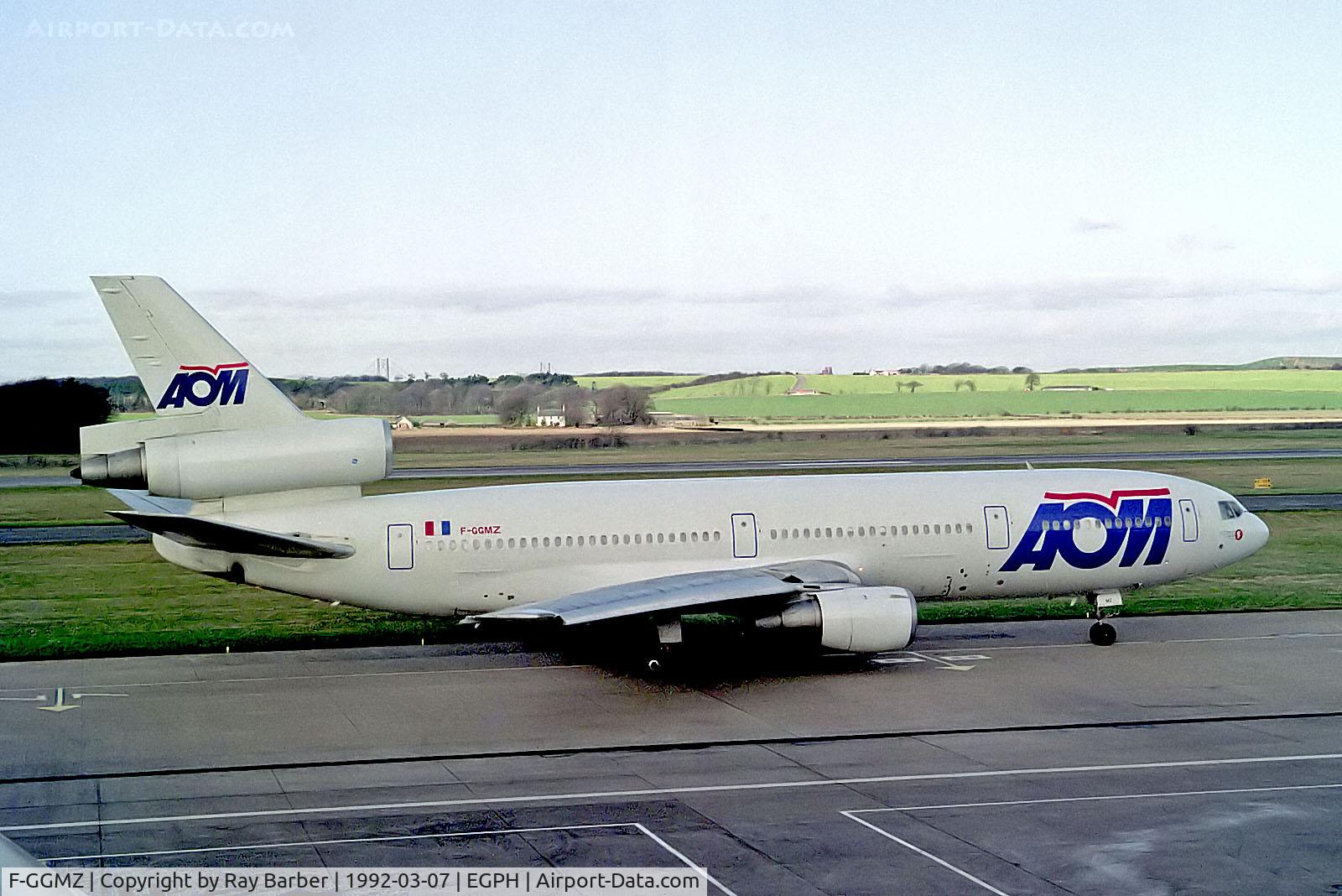 F-GGMZ, 1978 McDonnell Douglas DC-10-30 C/N 46990, F-GGMZ   McDonnell Douglas DC-10-30 [46990] (AOM French Airlines) Edinburgh-Turnhouse~G 07/03/1992