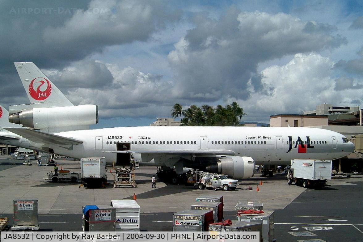 JA8532, 1975 Douglas DC-10-40 C/N 46660, JA8532   McDonnell Douglas DC-10-40 [46660] (Japan Airlines) Honolulu-Int'l~N 30/09/2004