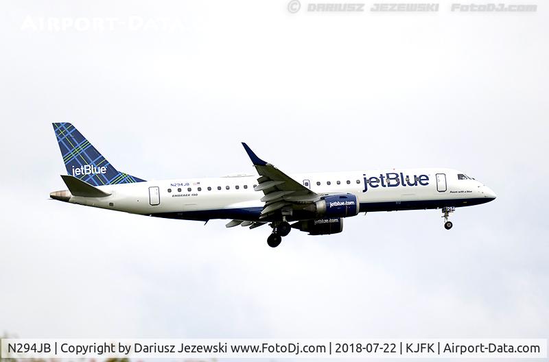 N294JB, 2008 Embraer ERJ-190-100 IGW 190AR C/N 19000185, Embraer 190AR (ERJ-190-100IGW) 