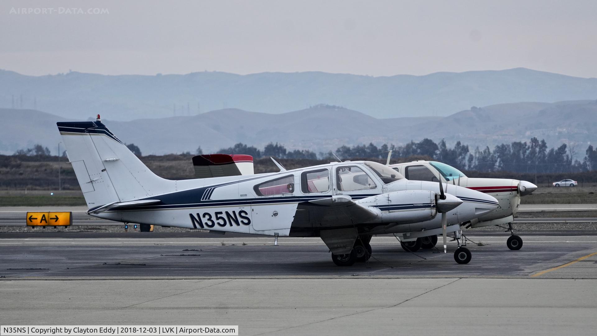 N35NS, 1975 Beech B-55 C/N TC-1827, Livermore Airport California 2018.