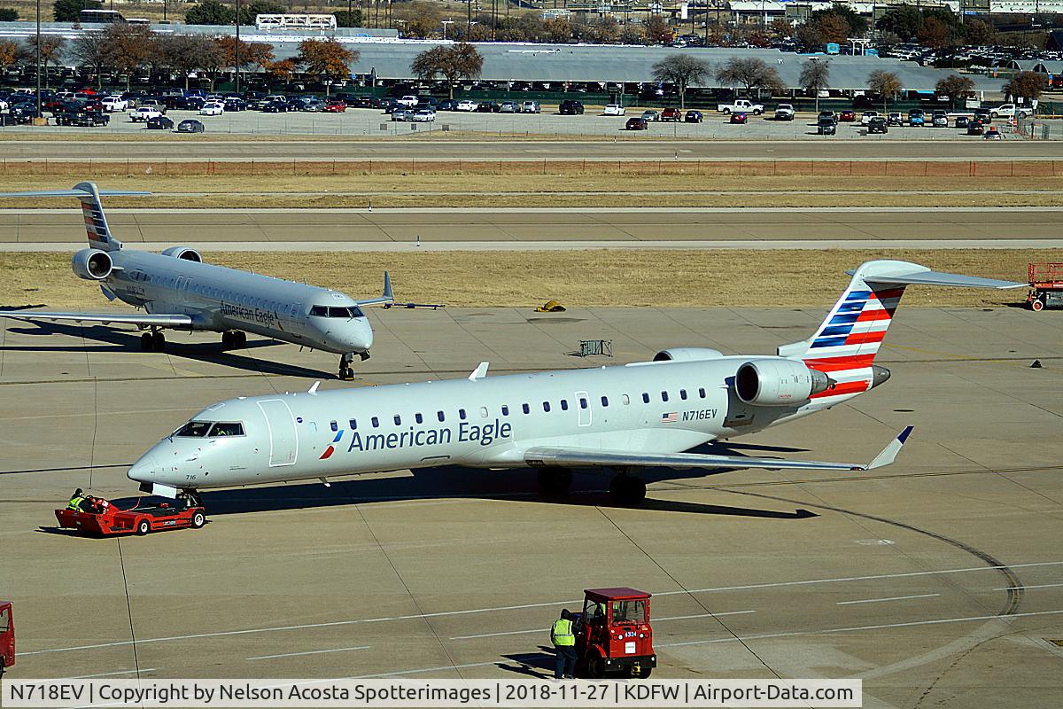 N718EV, 2003 Bombardier CRJ-701 (CL-600-2C10) Regional Jet C/N 10095, Pushback terminal B