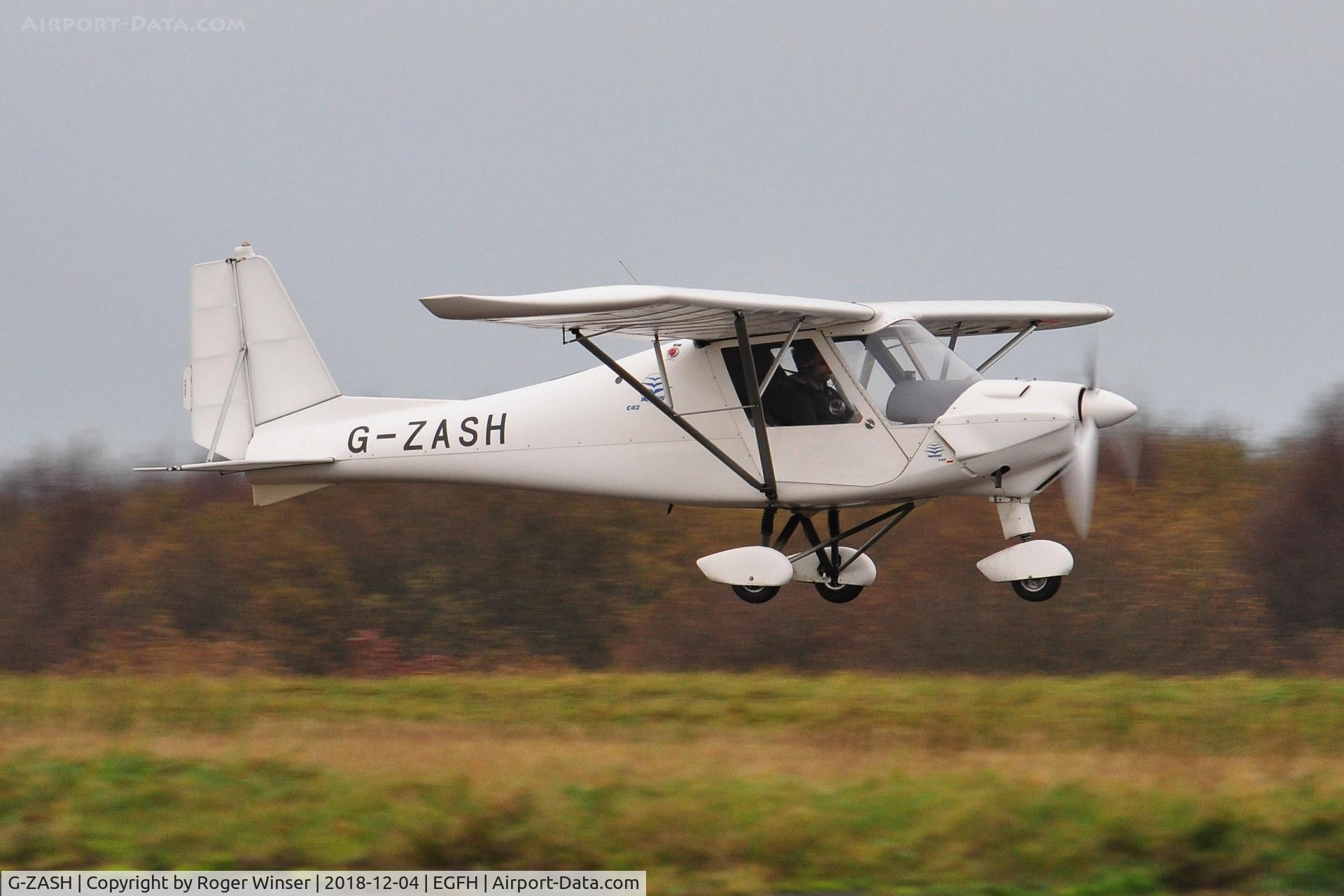 G-ZASH, 2013 Comco Ikarus C42 FB80 C/N 1304-7257, Resident Ikarus C.42 operated by Gower Flight Centre departing Runway 04.
