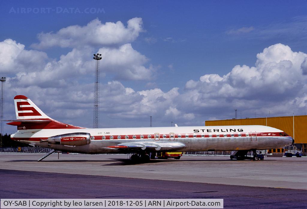 OY-SAB, 1971 Aerospatiale SE-210 Caravelle 12 C/N 271, Stockholm Arlanda 9.1974