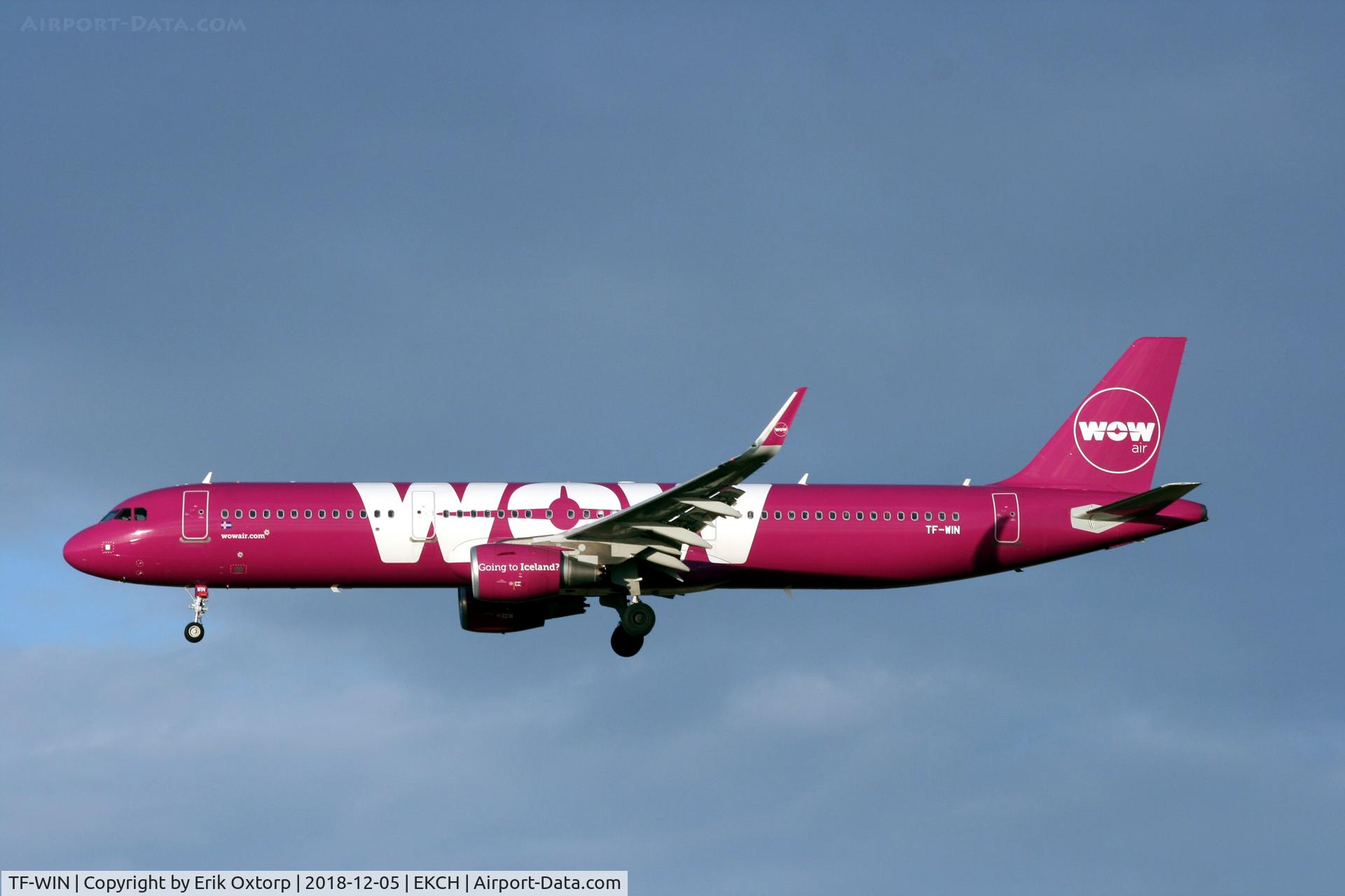 TF-WIN, 2017 Airbus A321-211 C/N 7650, TF-WIN landing rw 22L