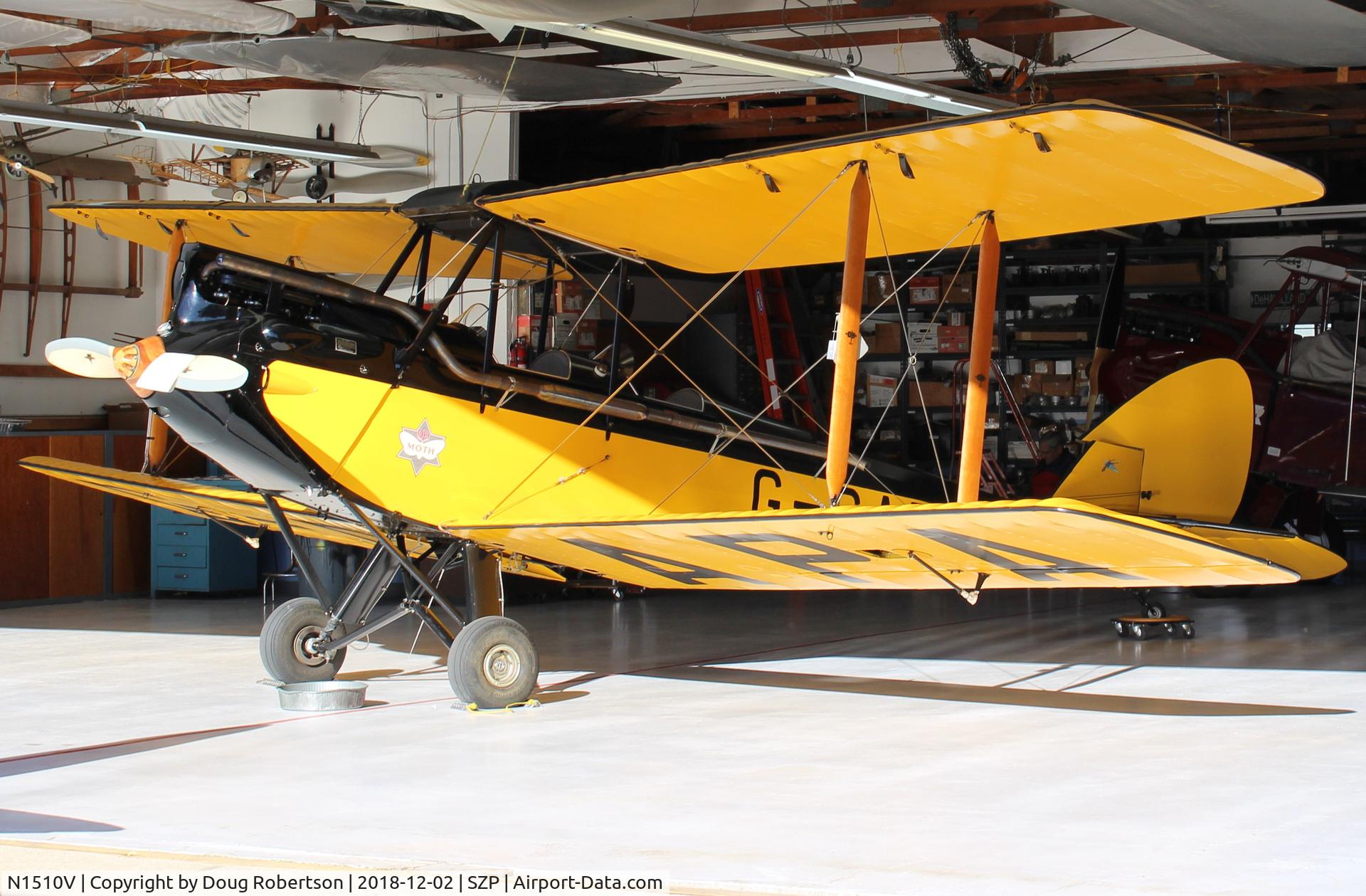 N1510V, 1928 De Havilland DH.60G Gipsy Moth C/N 506, 1948 DeHavilland DH-60G GIPSY MOTH, DeHavilland Grp. 3 II Inverted in-line air-cooled 120 Hp. Rebuilt & long registered as a 1948 aircraft. At the Watson Museum hangar.
