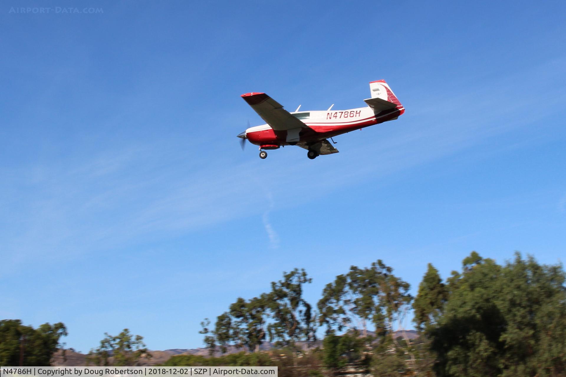 N4786H, 1979 Mooney M20J 201 C/N 24-0876, 1979 Mooney M20J 201, Lycoming IO-360 A&C 200 Hp, on final Rwy 22